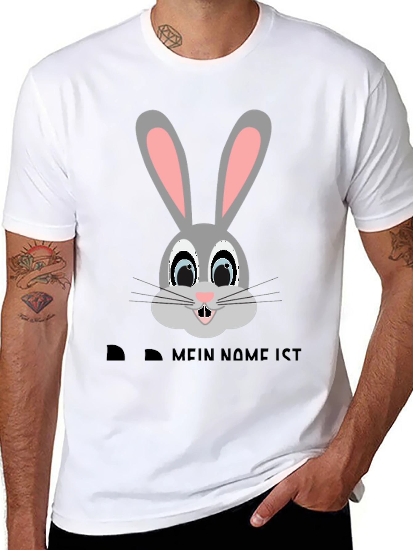 Bunny Face Black T-Shirt