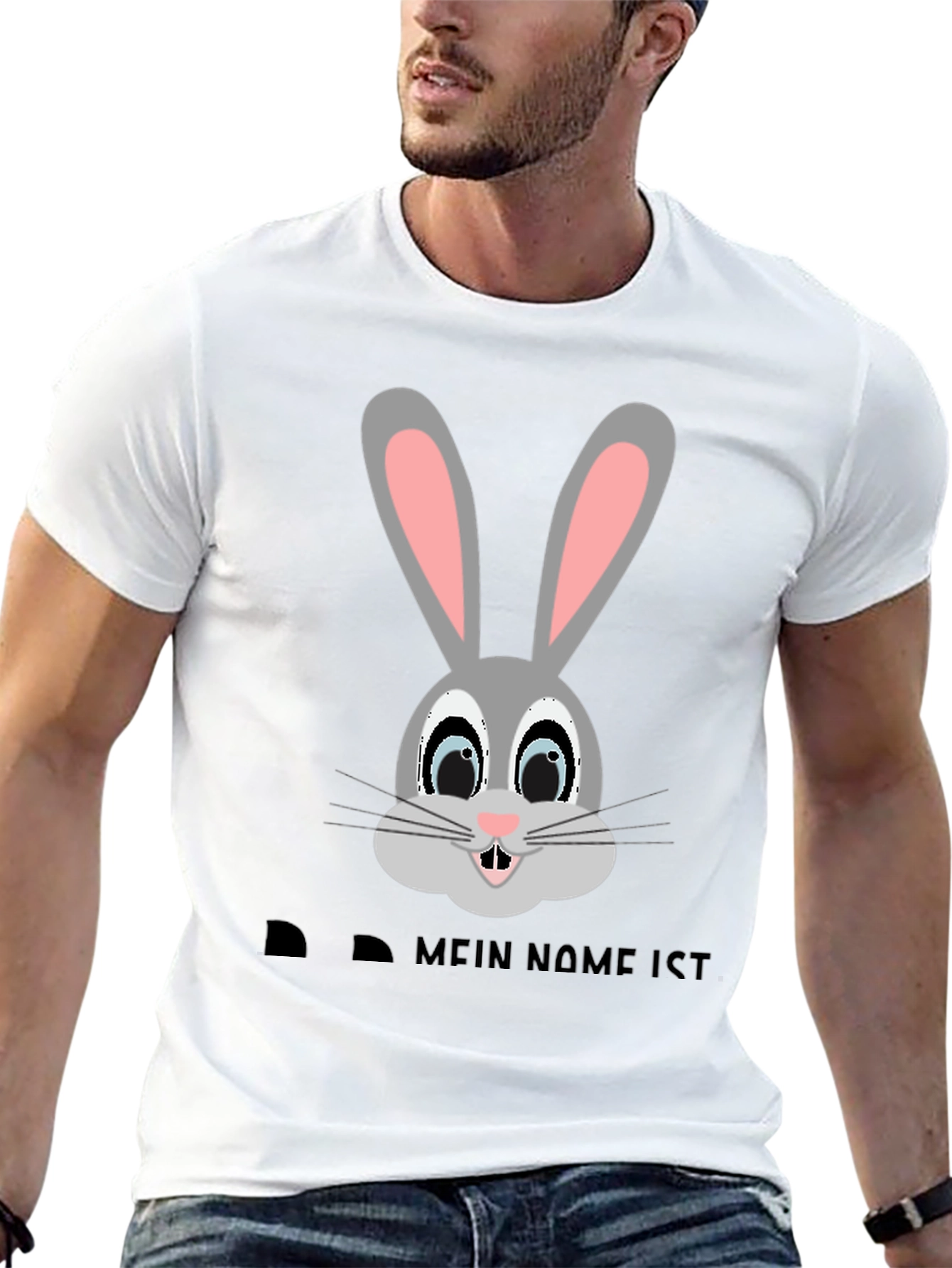 Bunny Face Black T-Shirt