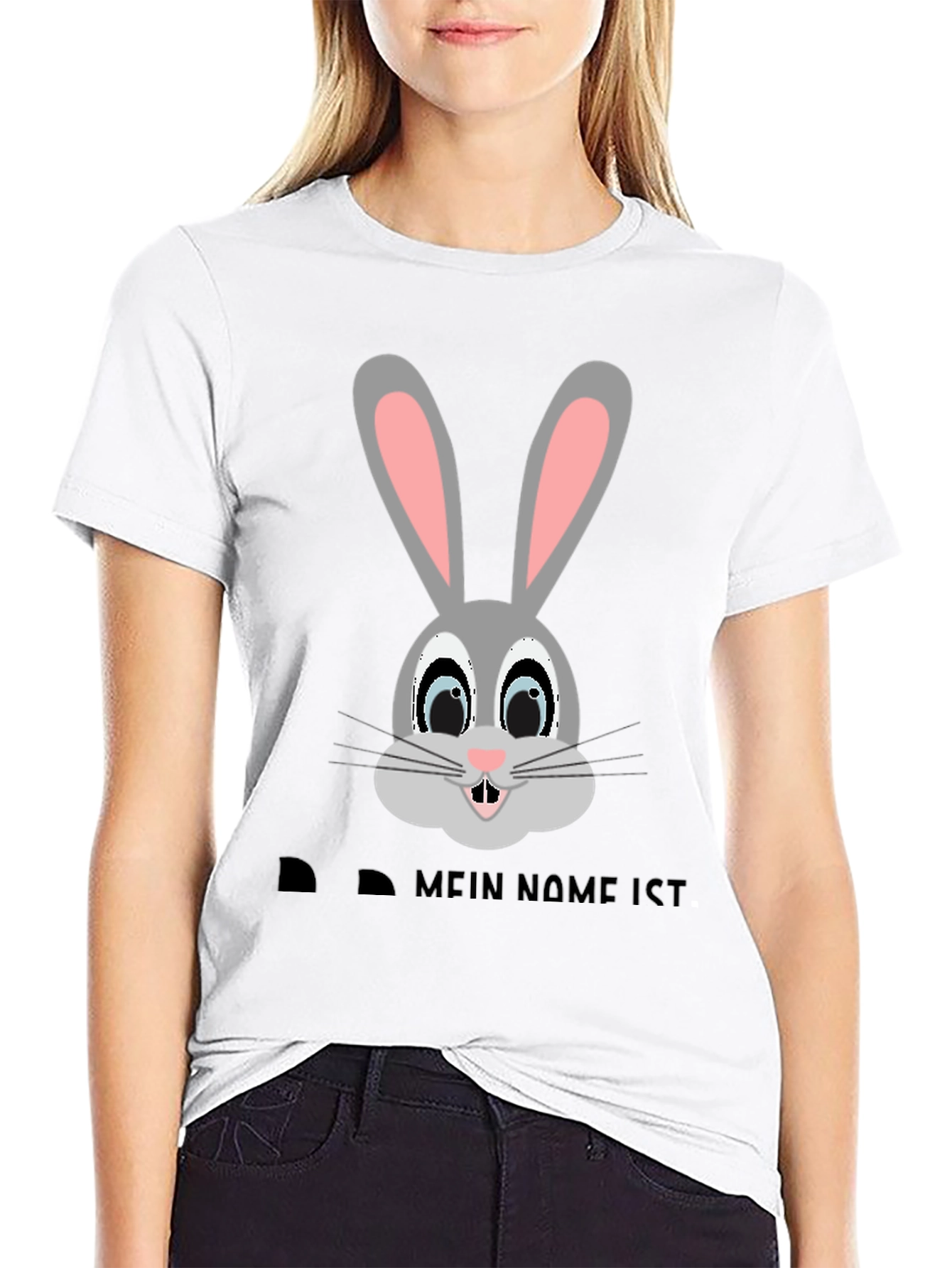 Bunny Face Black T-Shirt