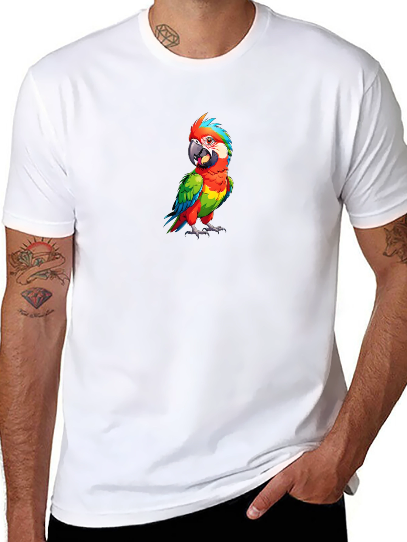 Parrot Graphic Tee - Mens Black T-Shirt