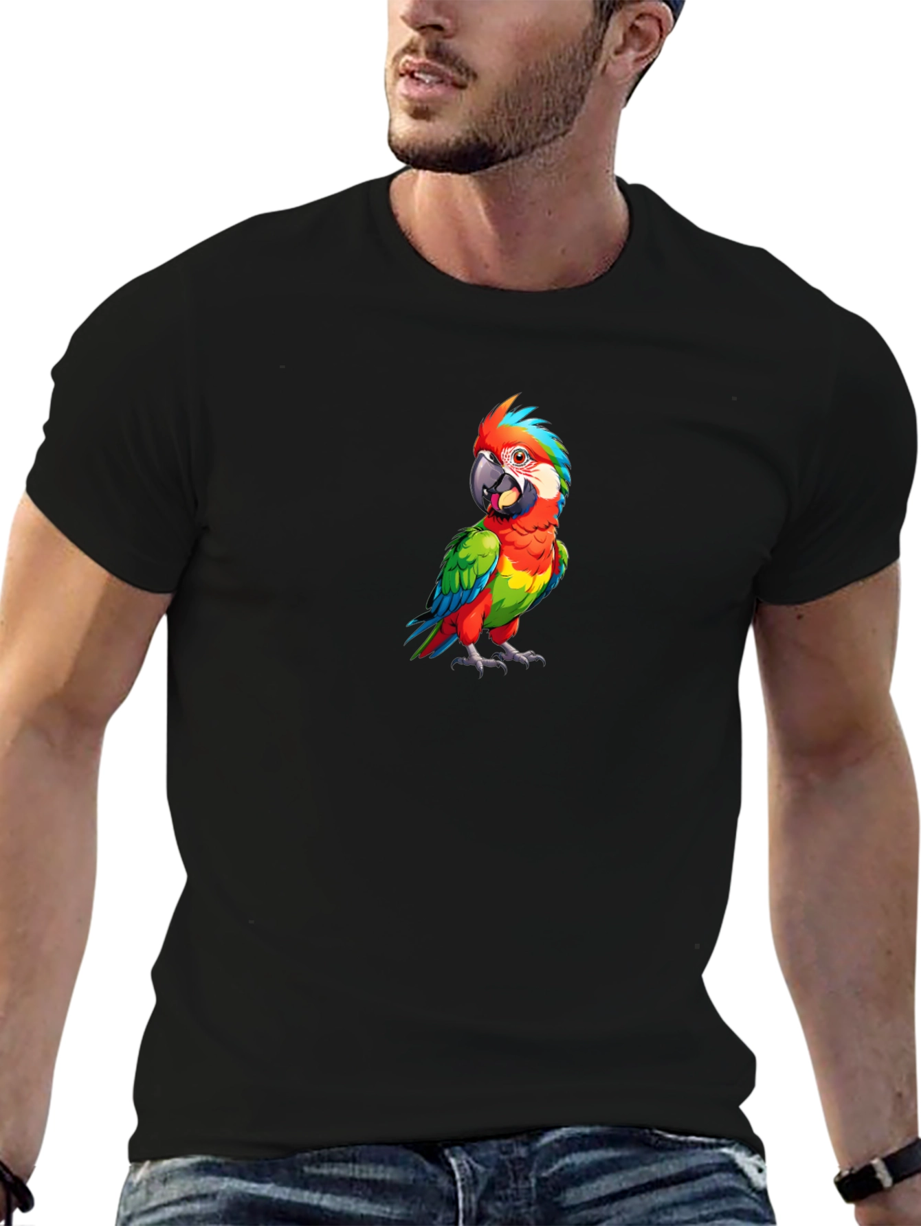 Parrot Graphic Tee - Mens Black T-Shirt