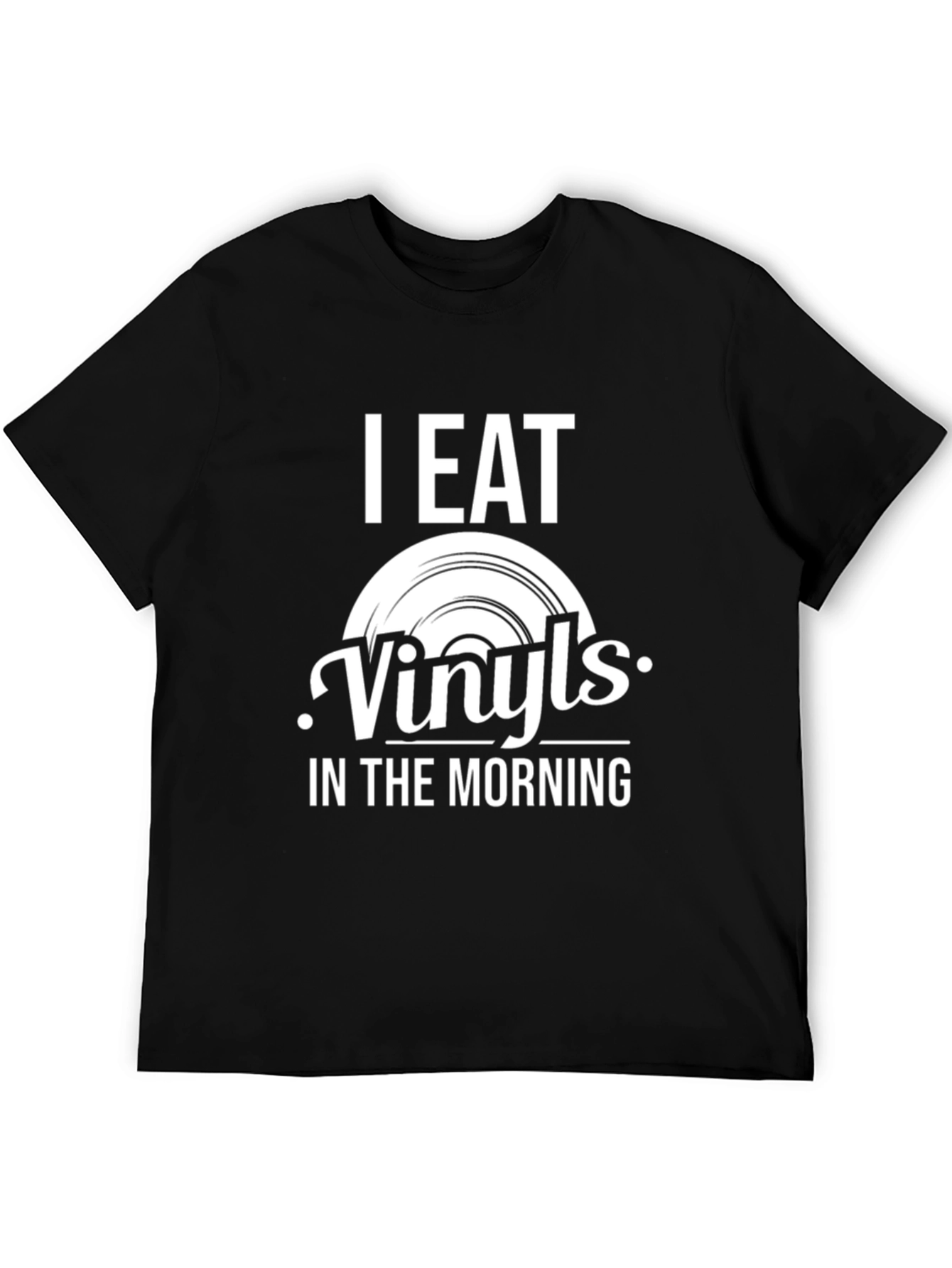 I Eat Vinyls in the Morning Black T-Shirt