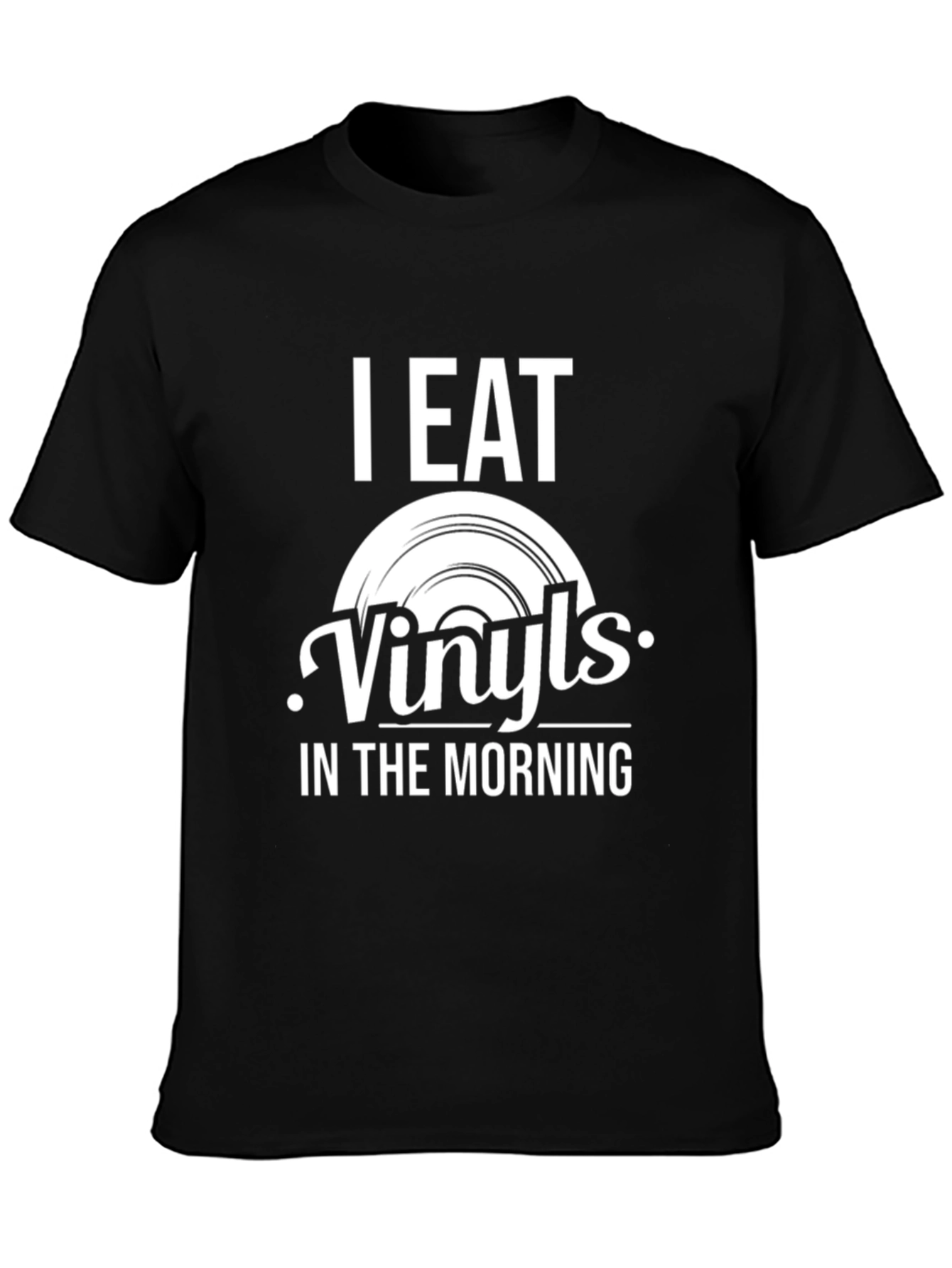 I Eat Vinyls in the Morning Black T-Shirt