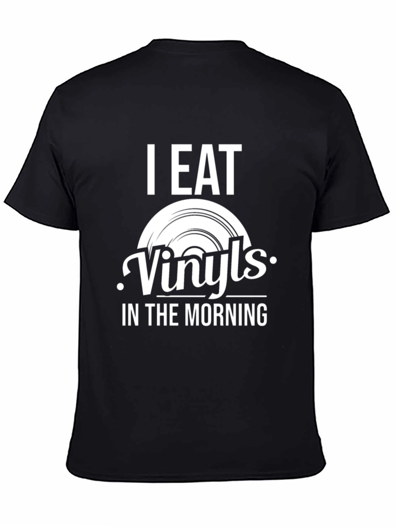 I Eat Vinyls in the Morning Black T-Shirt