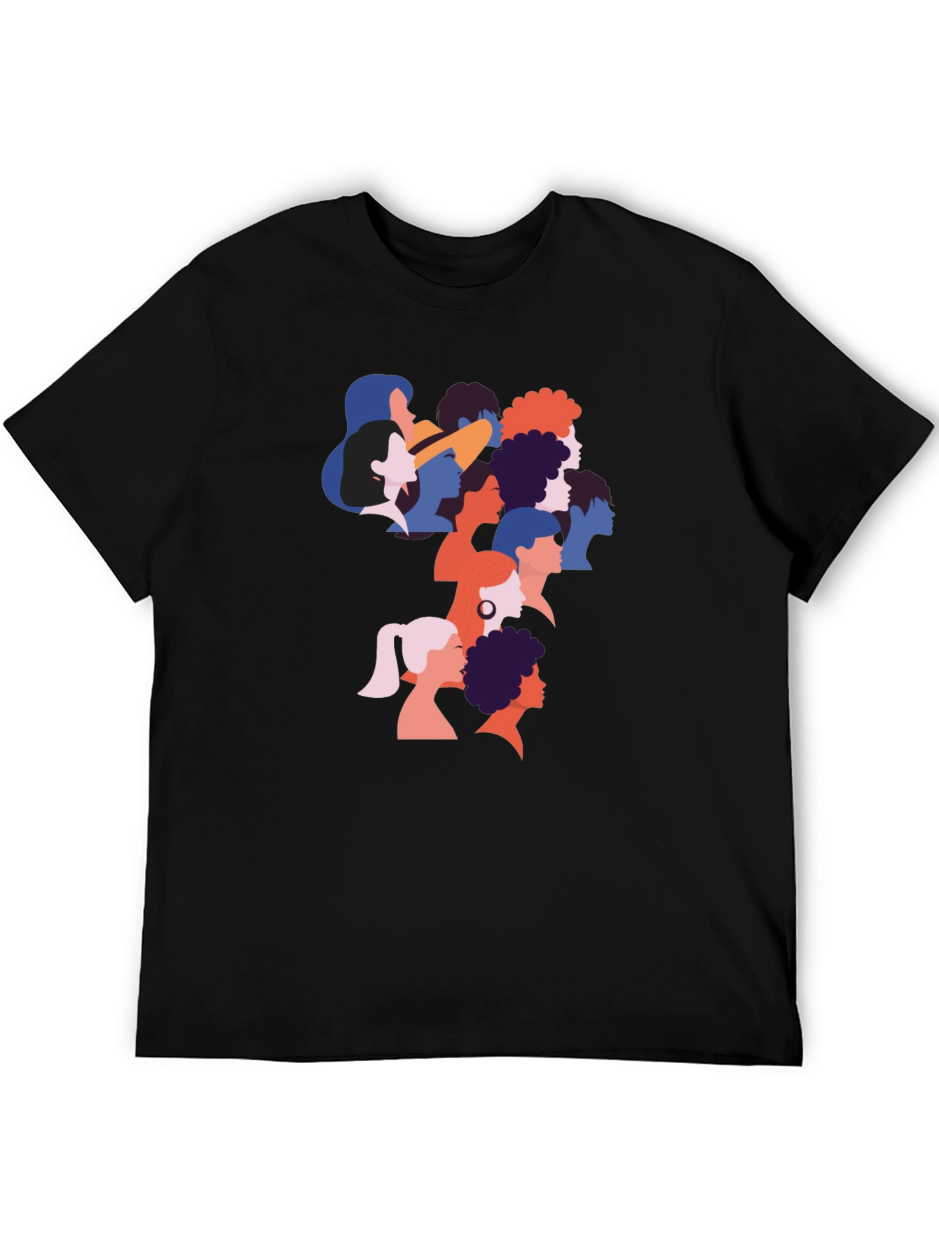 Diverse Faces Graphic T-Shirt - Black