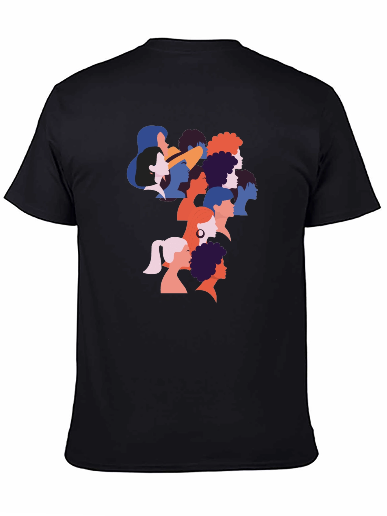 Diverse Faces Graphic T-Shirt - Black