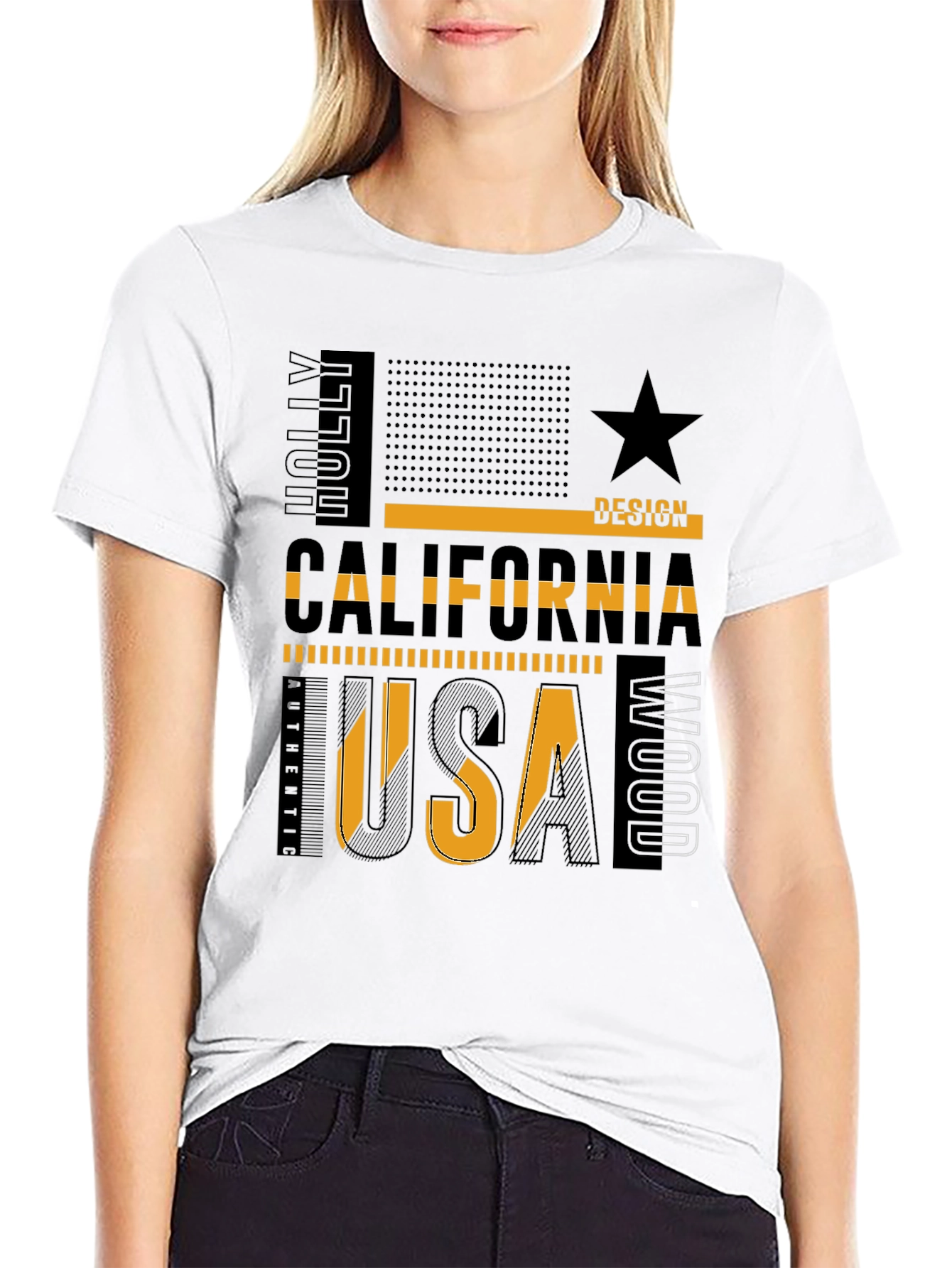California USA Graphic Tee - Black