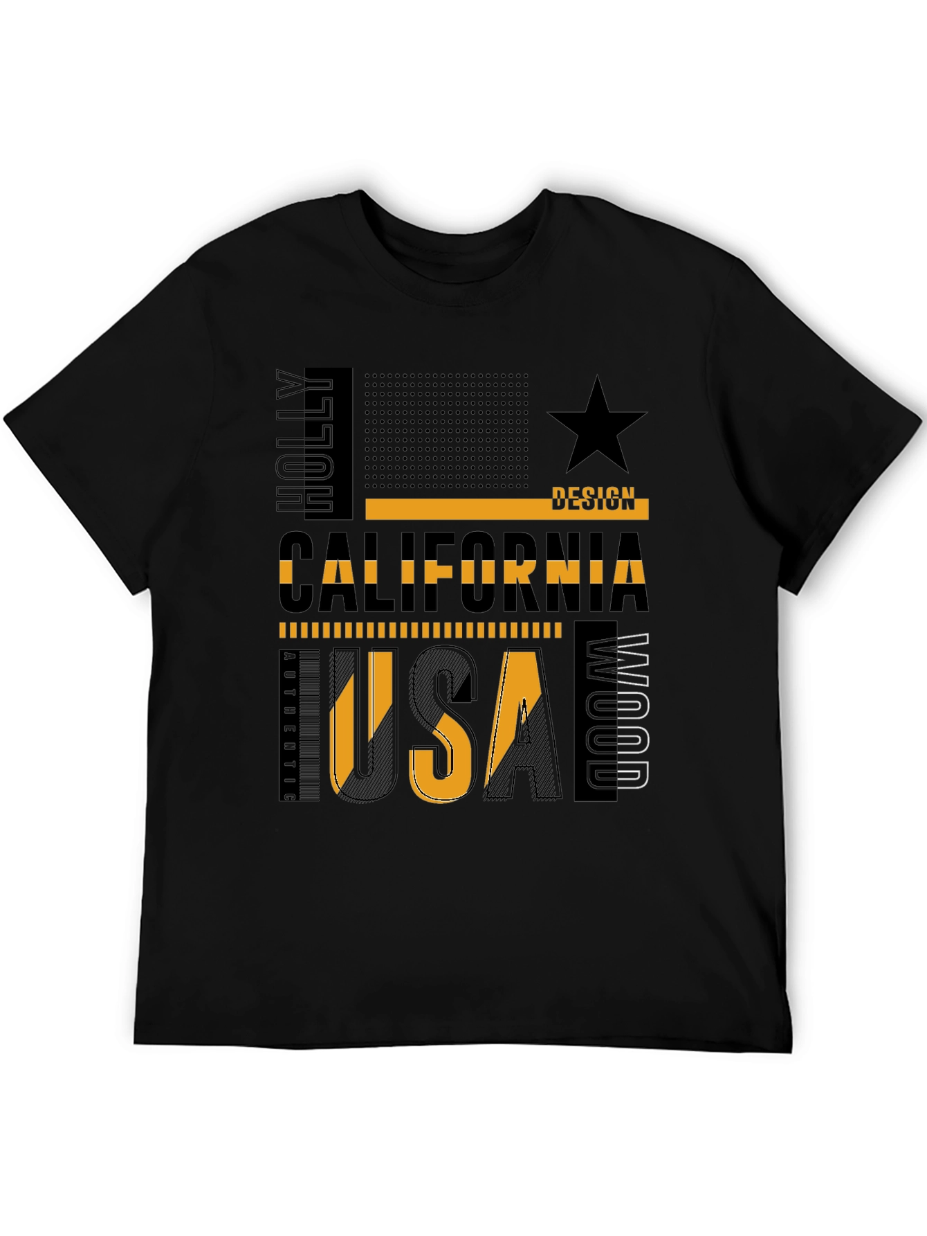California USA Graphic Tee - Black