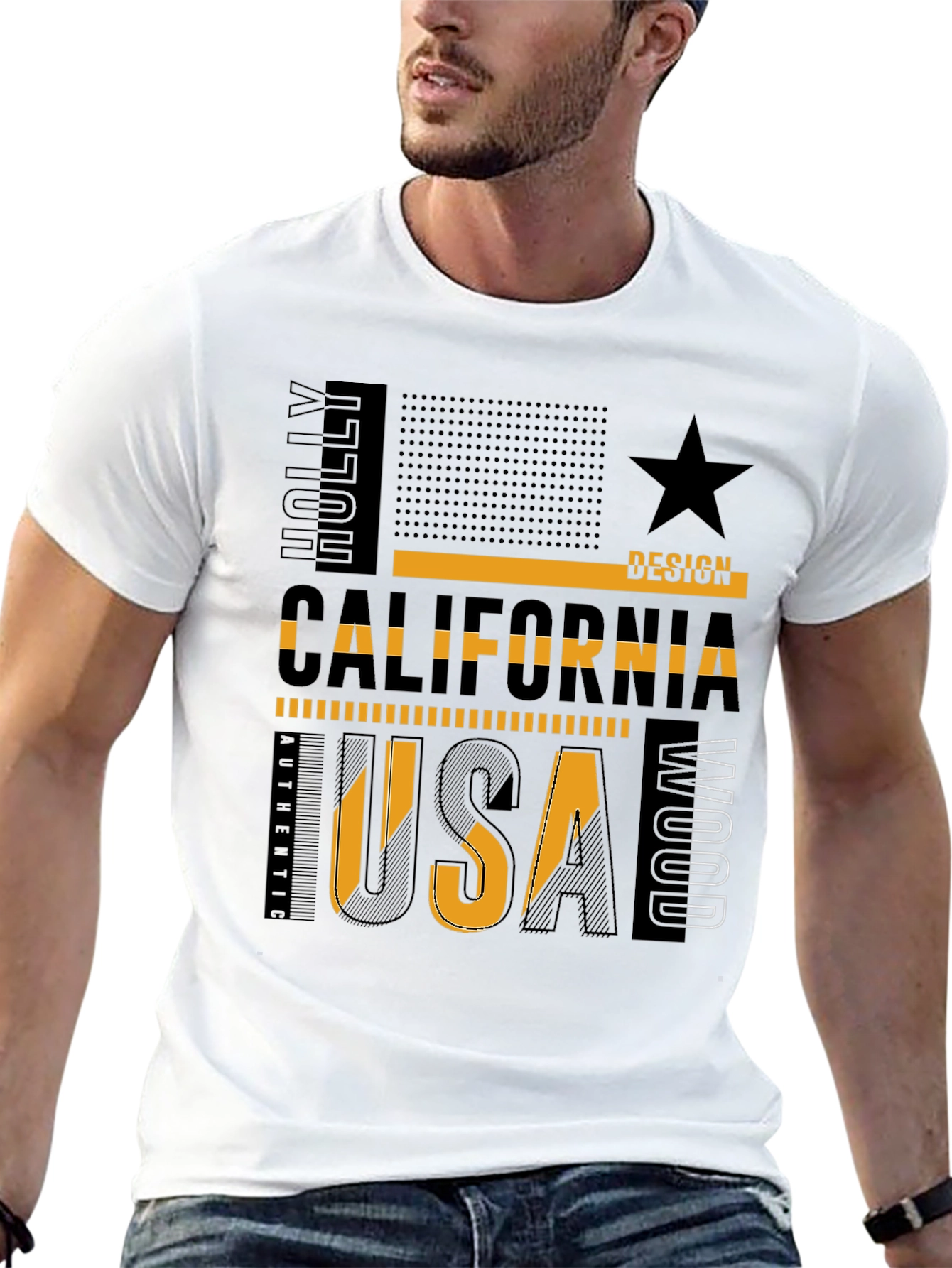 California USA Graphic Tee - Black