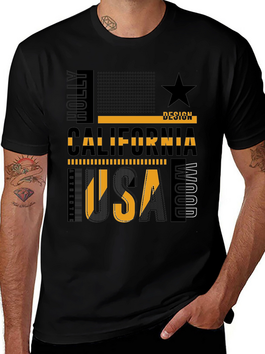 California USA Graphic Tee - Black