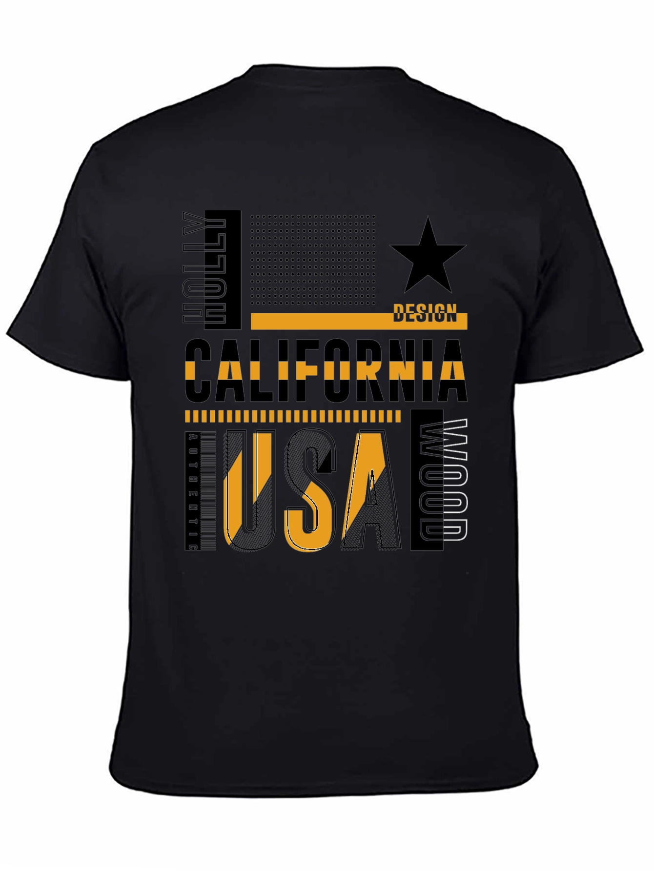 California USA Graphic Tee - Black
