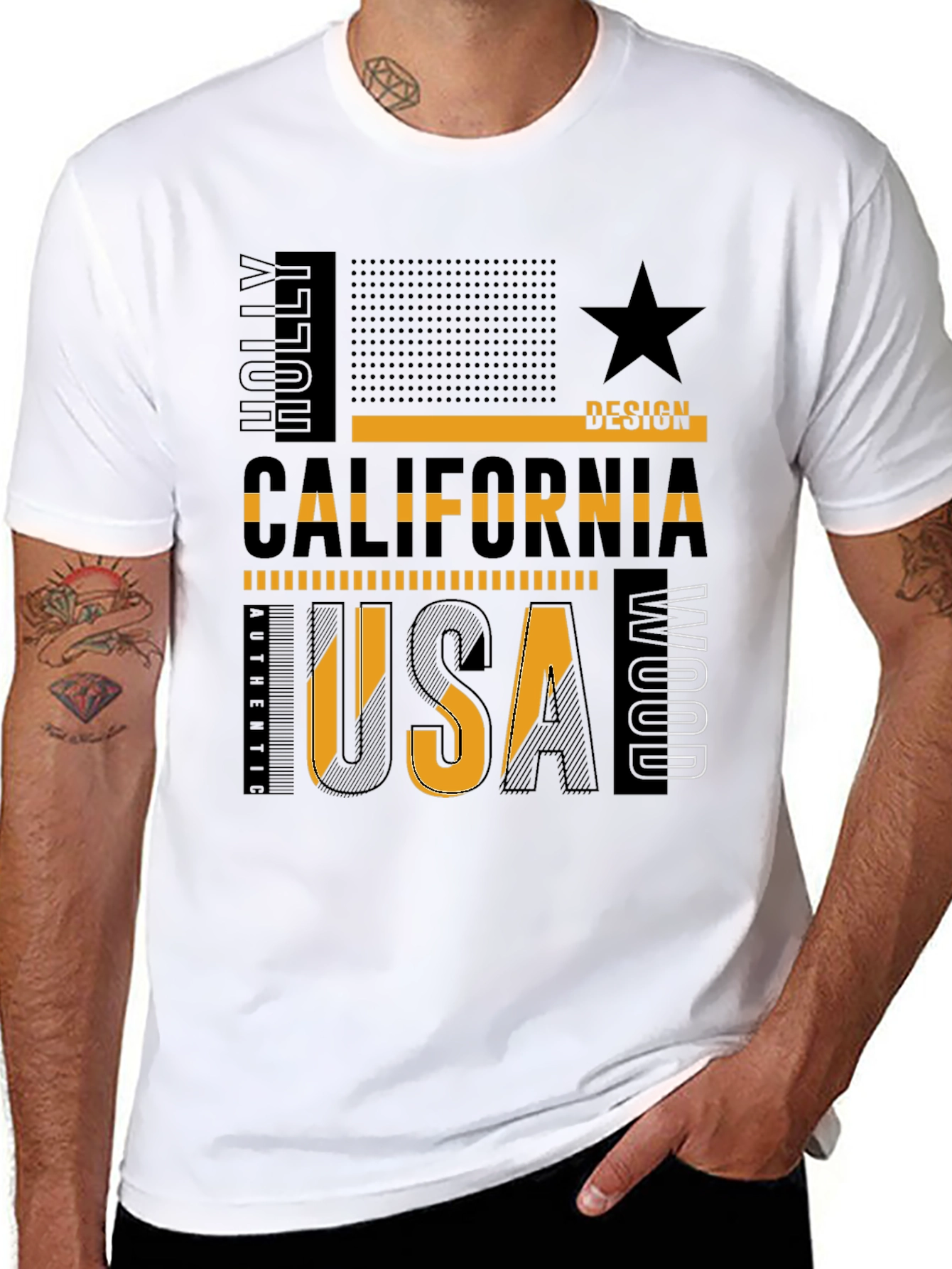 California USA Graphic Tee - Black
