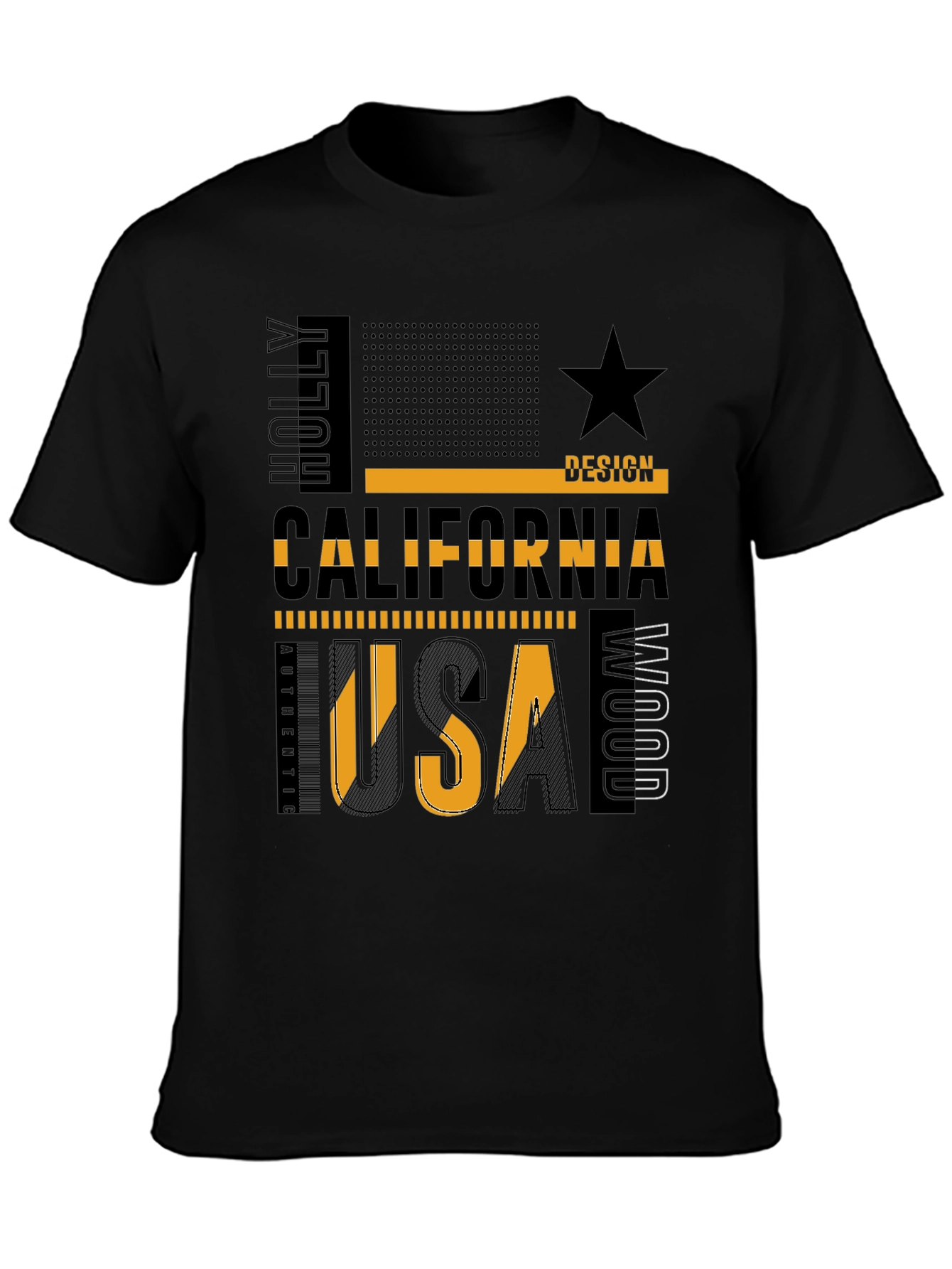 California USA Graphic Tee - Black