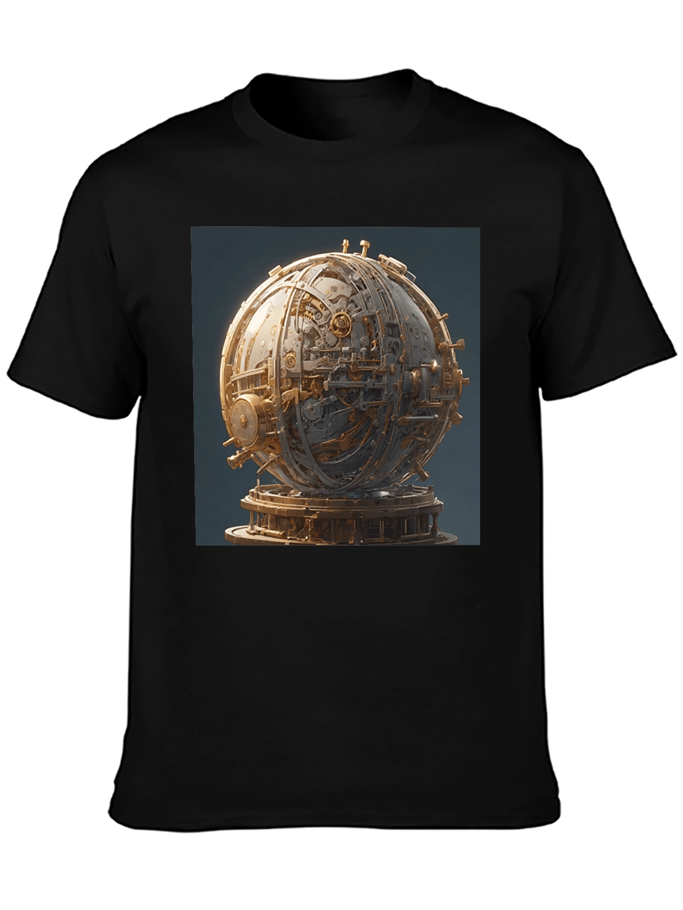 Steampunk Orb Graphic Black T-Shirt