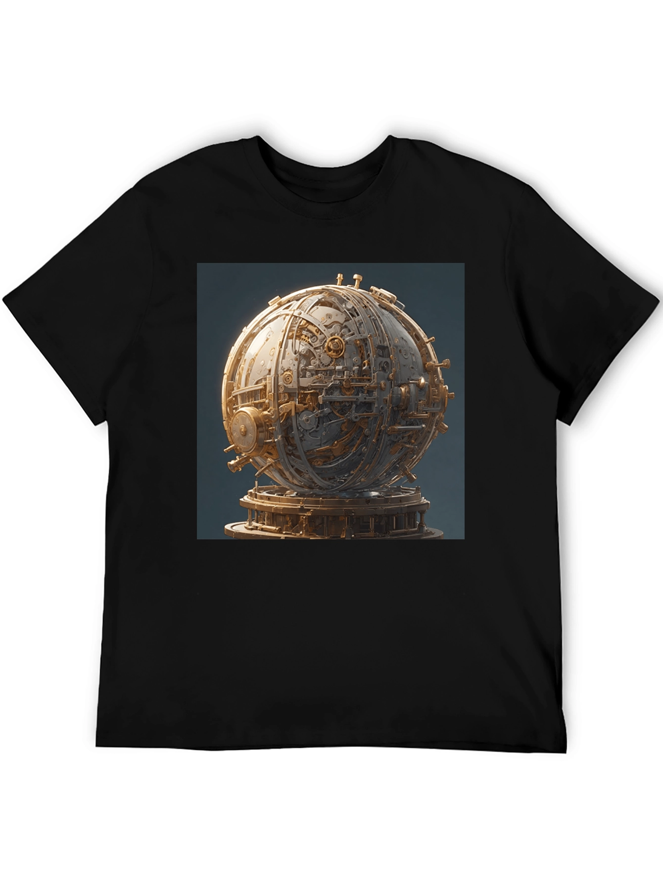 Steampunk Orb Graphic Black T-Shirt