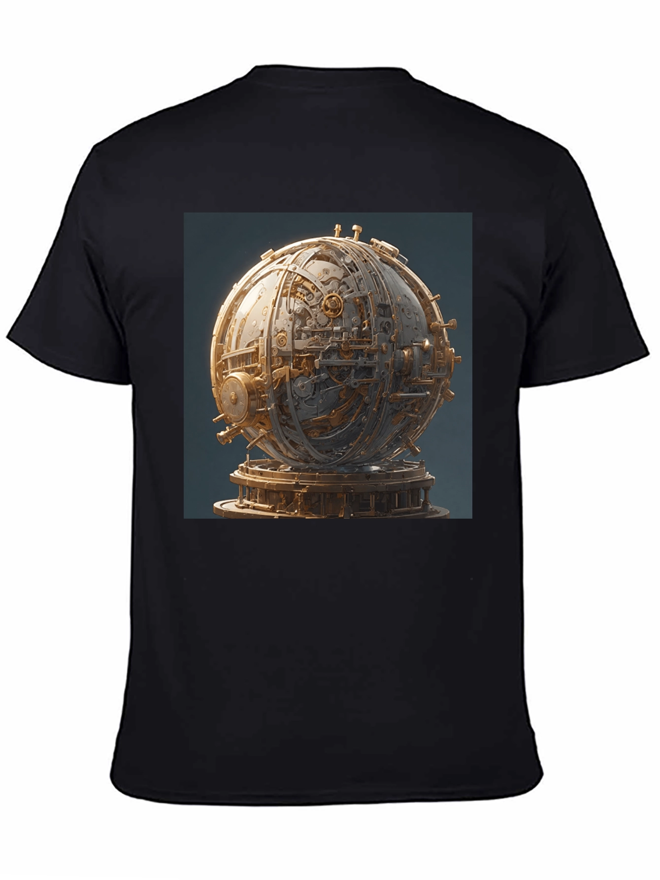 Steampunk Orb Graphic Black T-Shirt