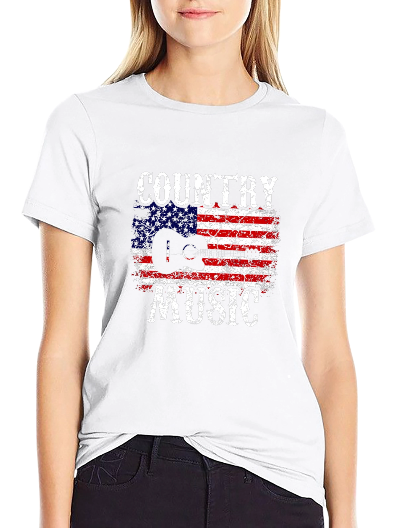 Country Music American Flag Graphic T-Shirt