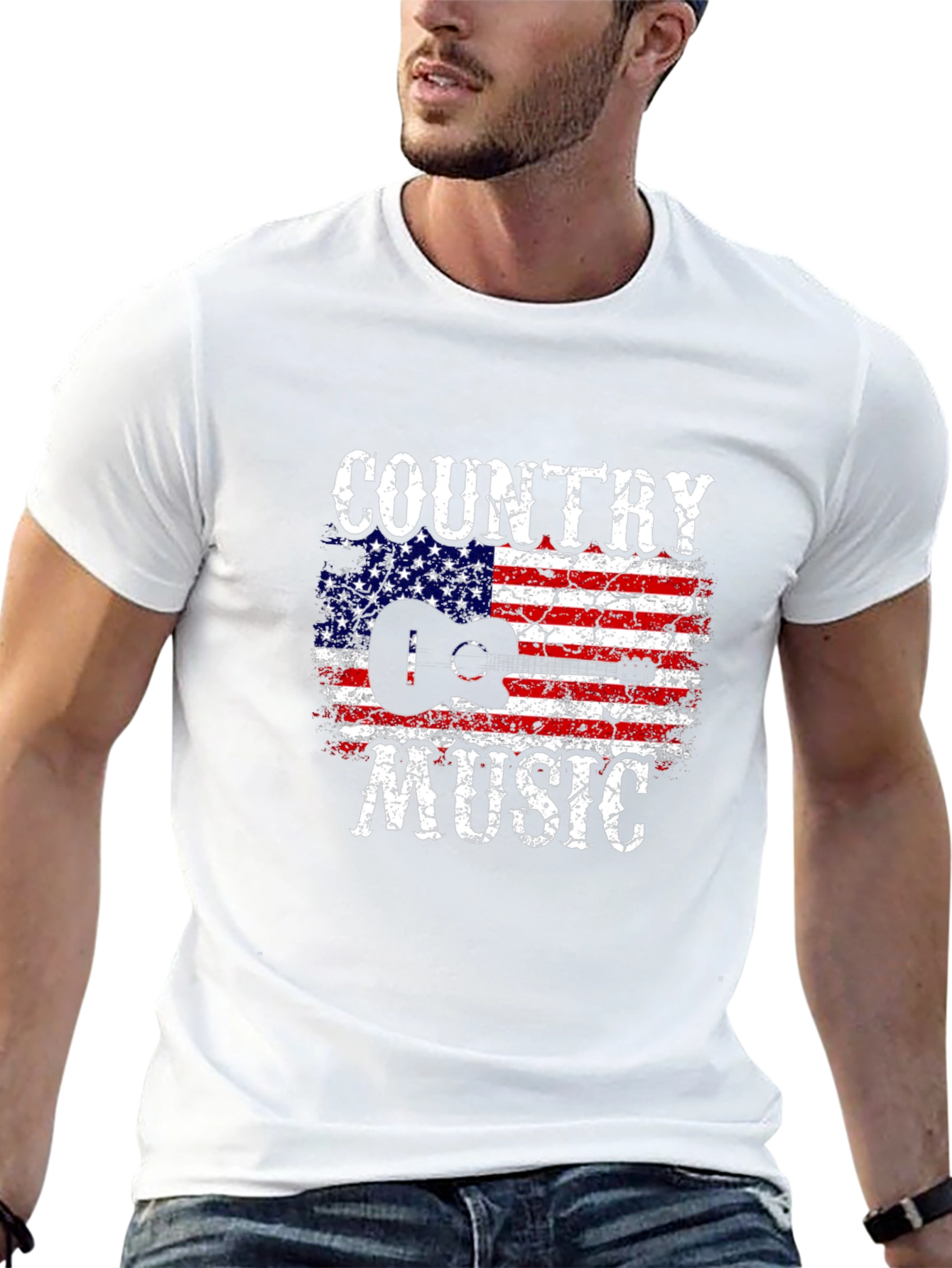 Country Music American Flag Graphic T-Shirt