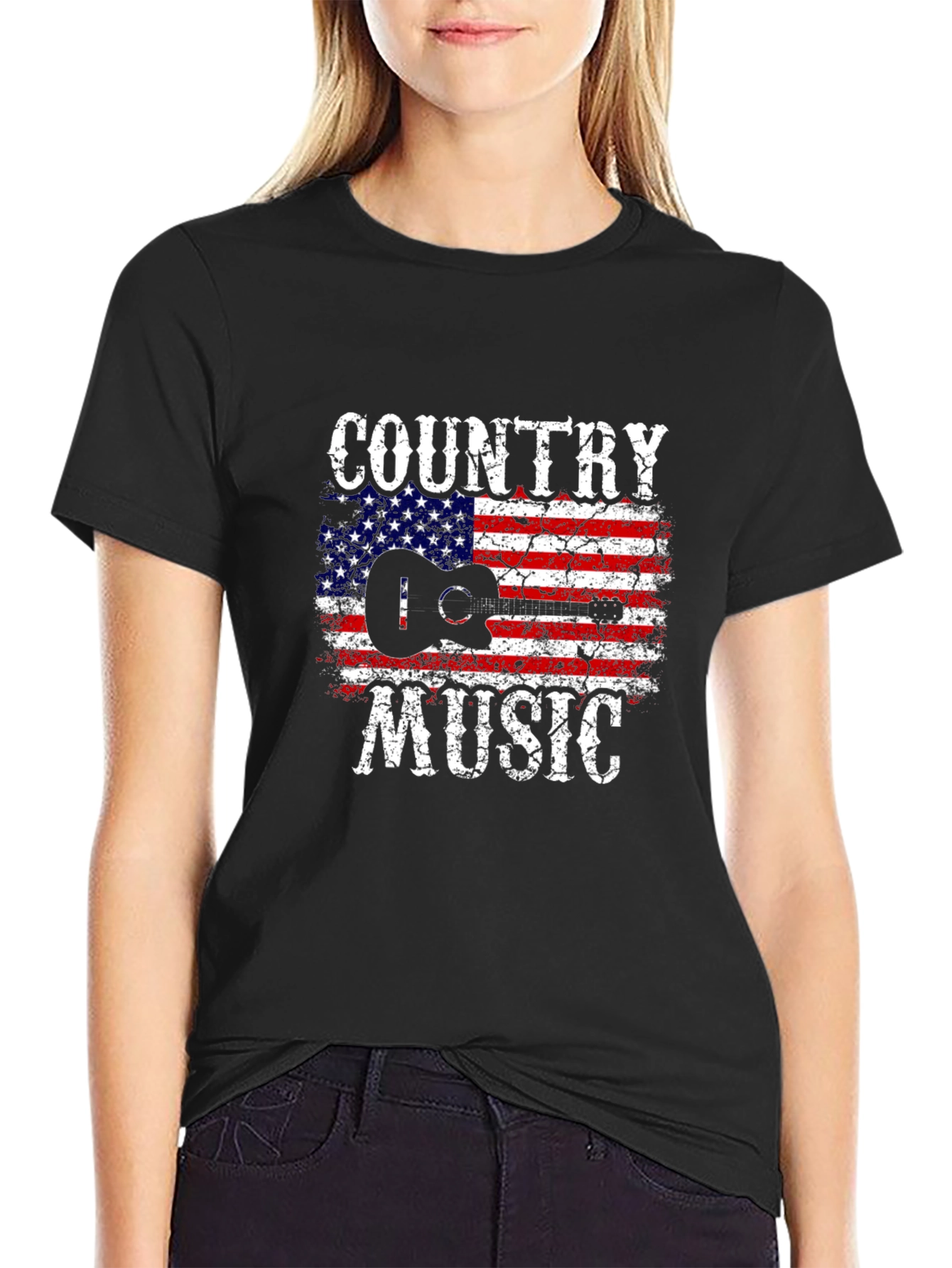 Country Music American Flag Graphic T-Shirt