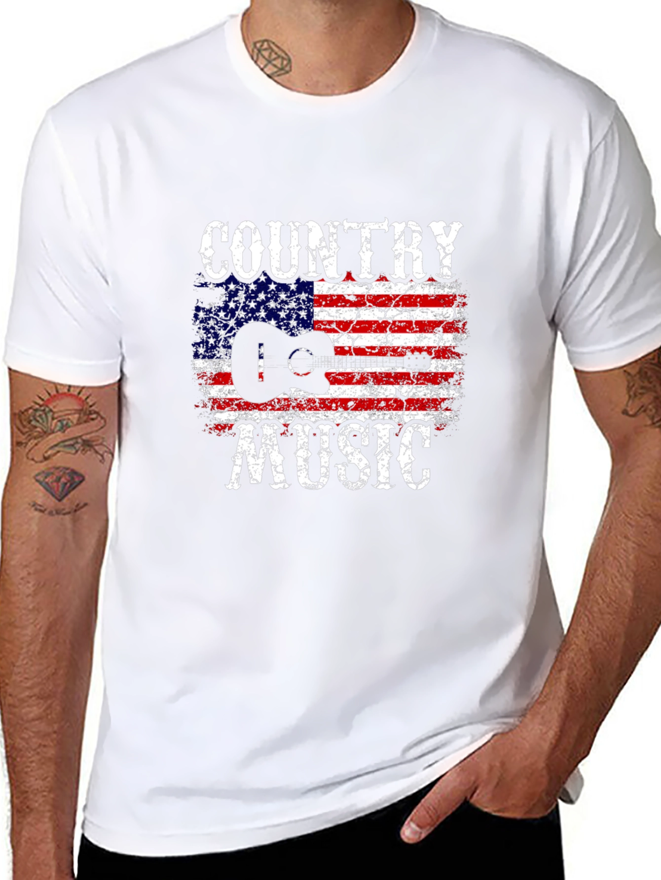 Country Music American Flag Graphic T-Shirt