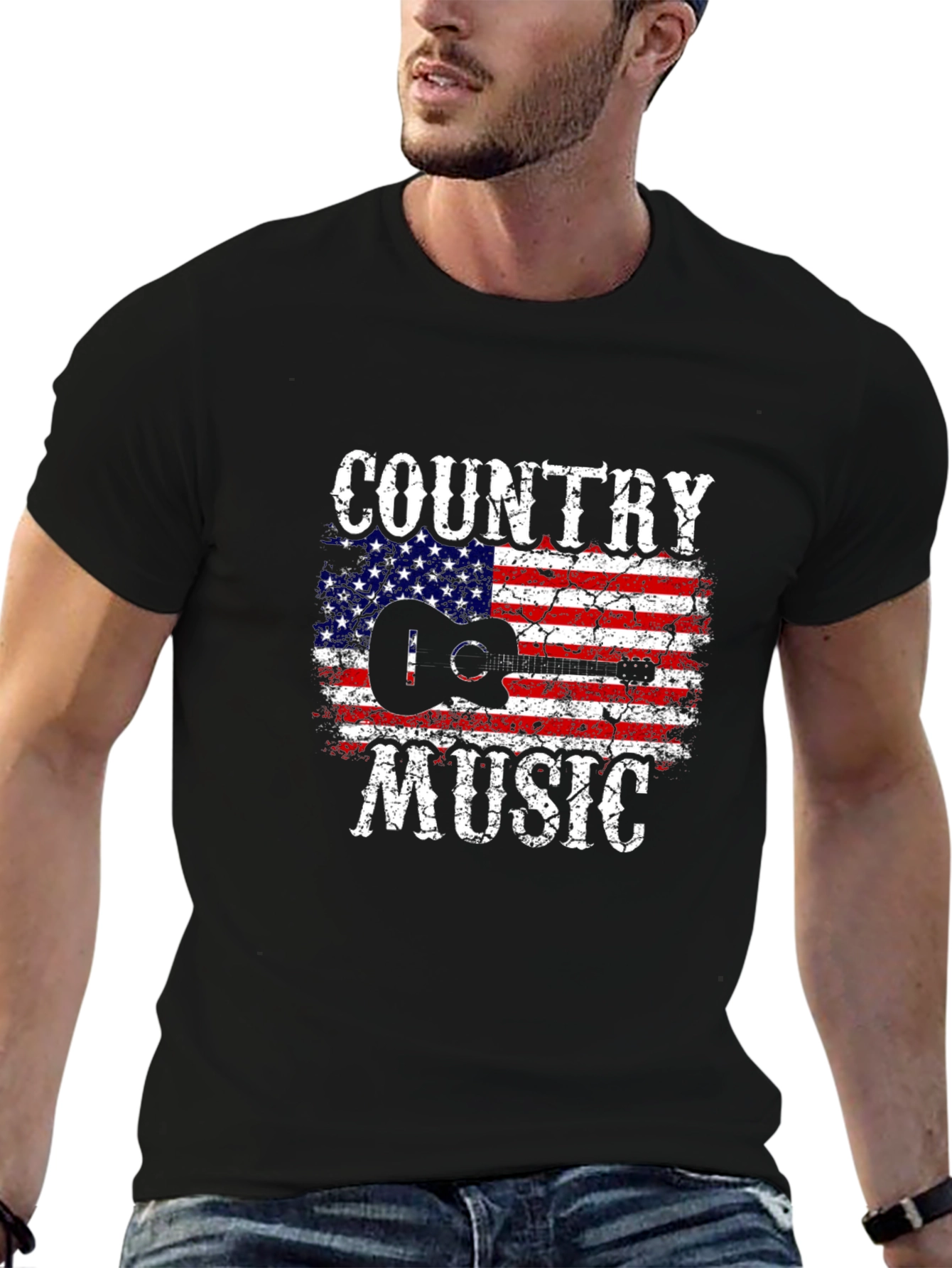 Country Music American Flag Graphic T-Shirt