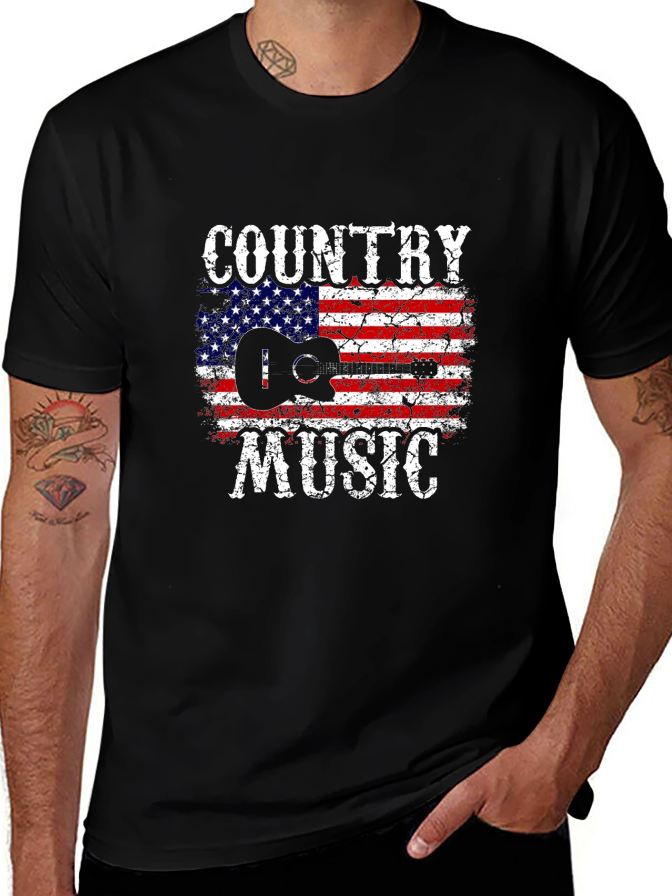 Country Music American Flag Graphic T-Shirt