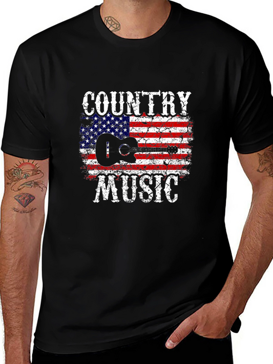 Country Music American Flag Graphic T-Shirt