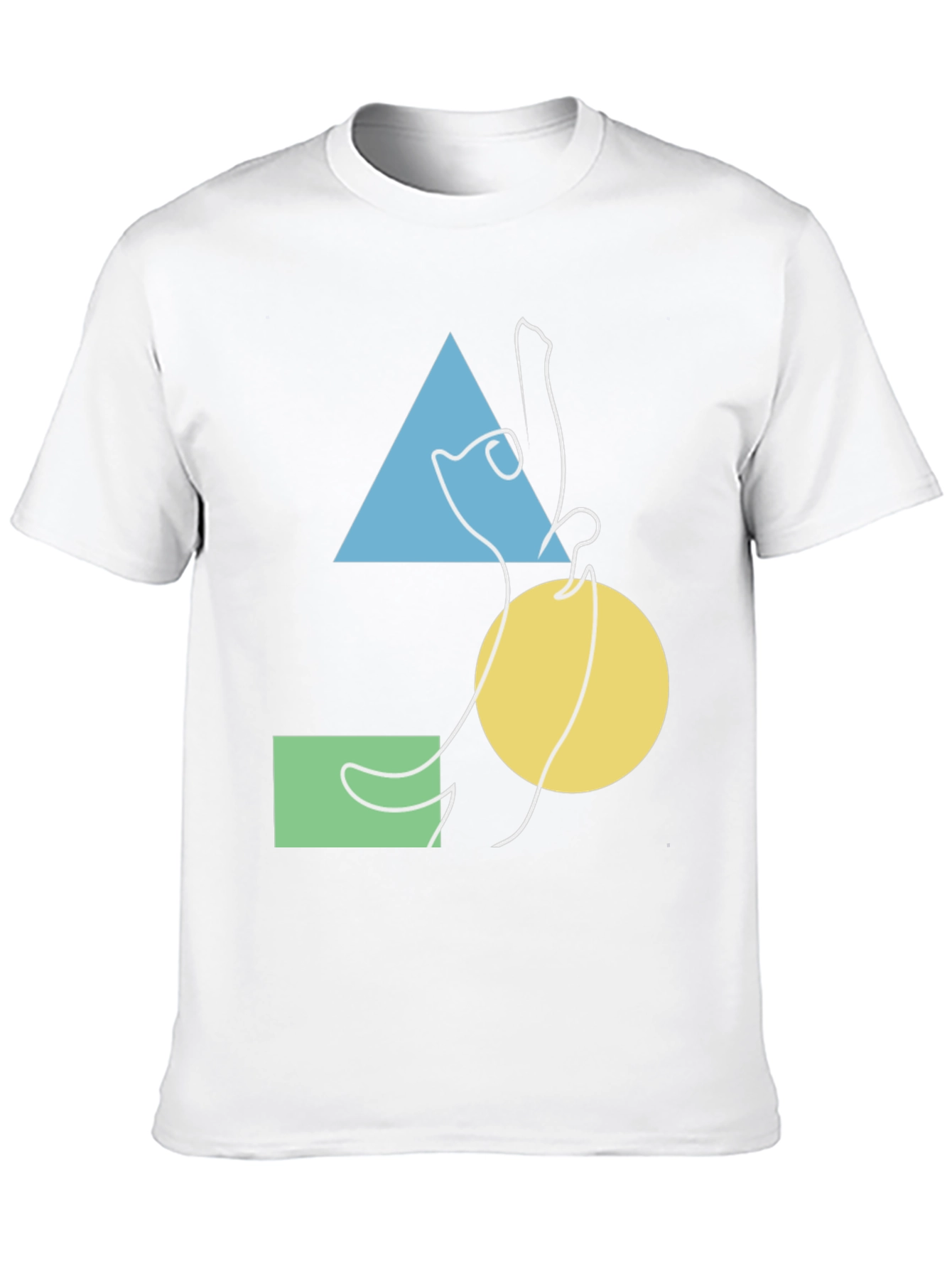 Abstract Geometric Cat Graphic Tee