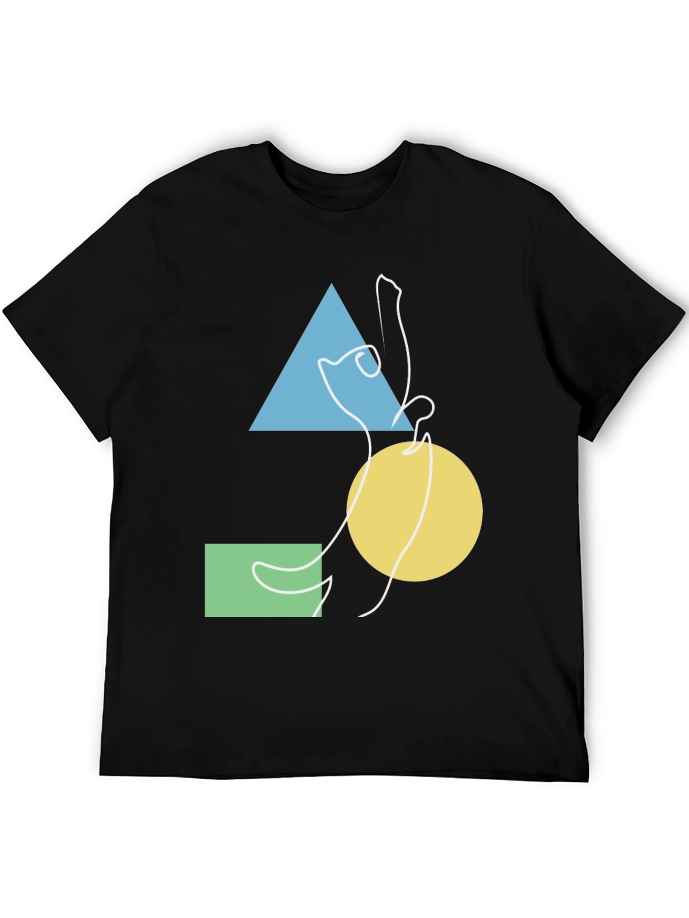 Abstract Geometric Cat Graphic Tee