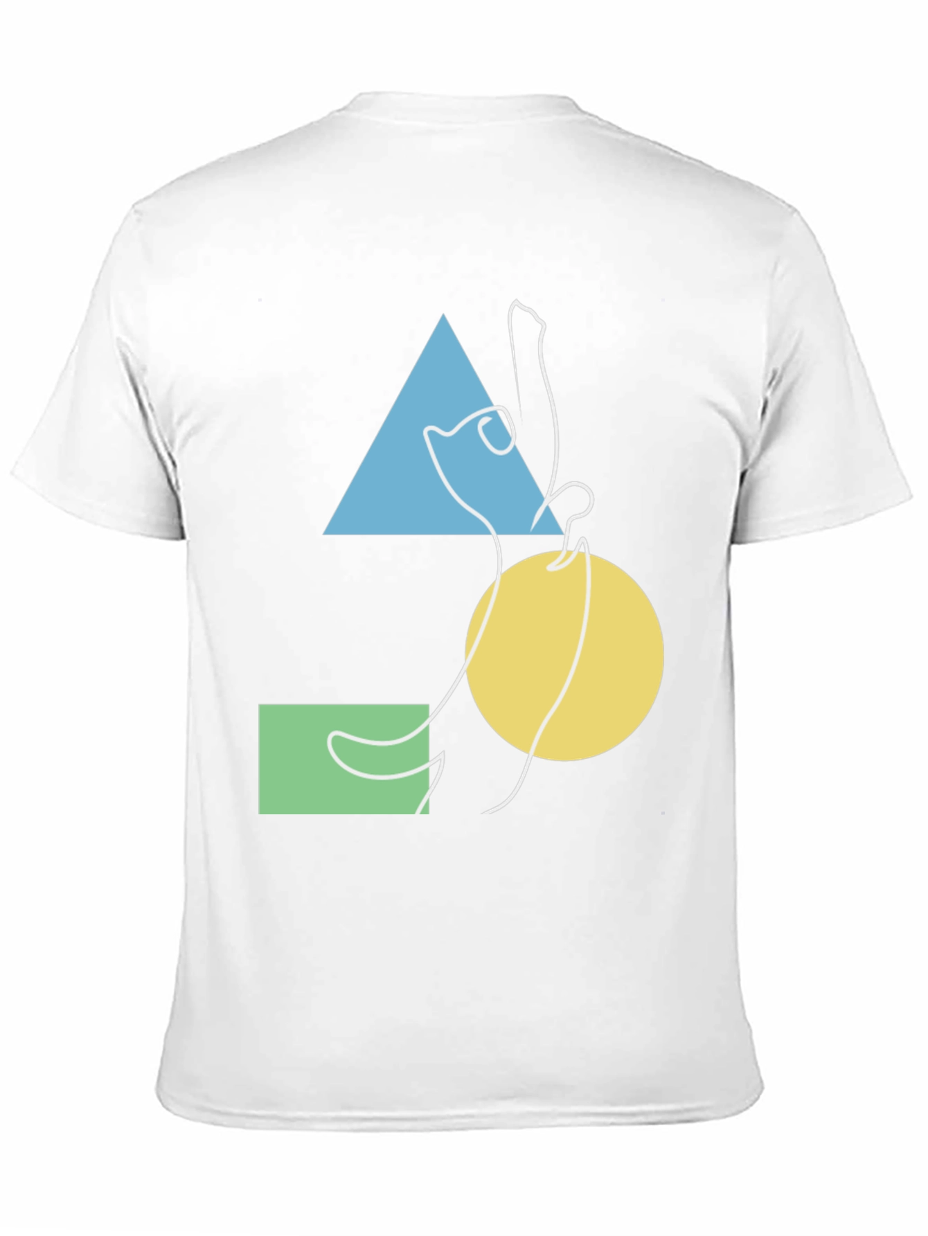 Abstract Geometric Cat Graphic Tee