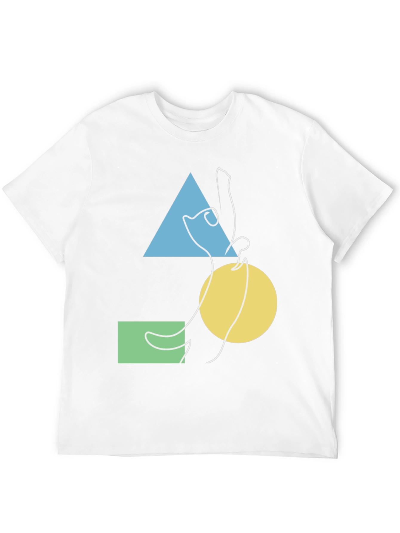 Abstract Geometric Cat Graphic Tee