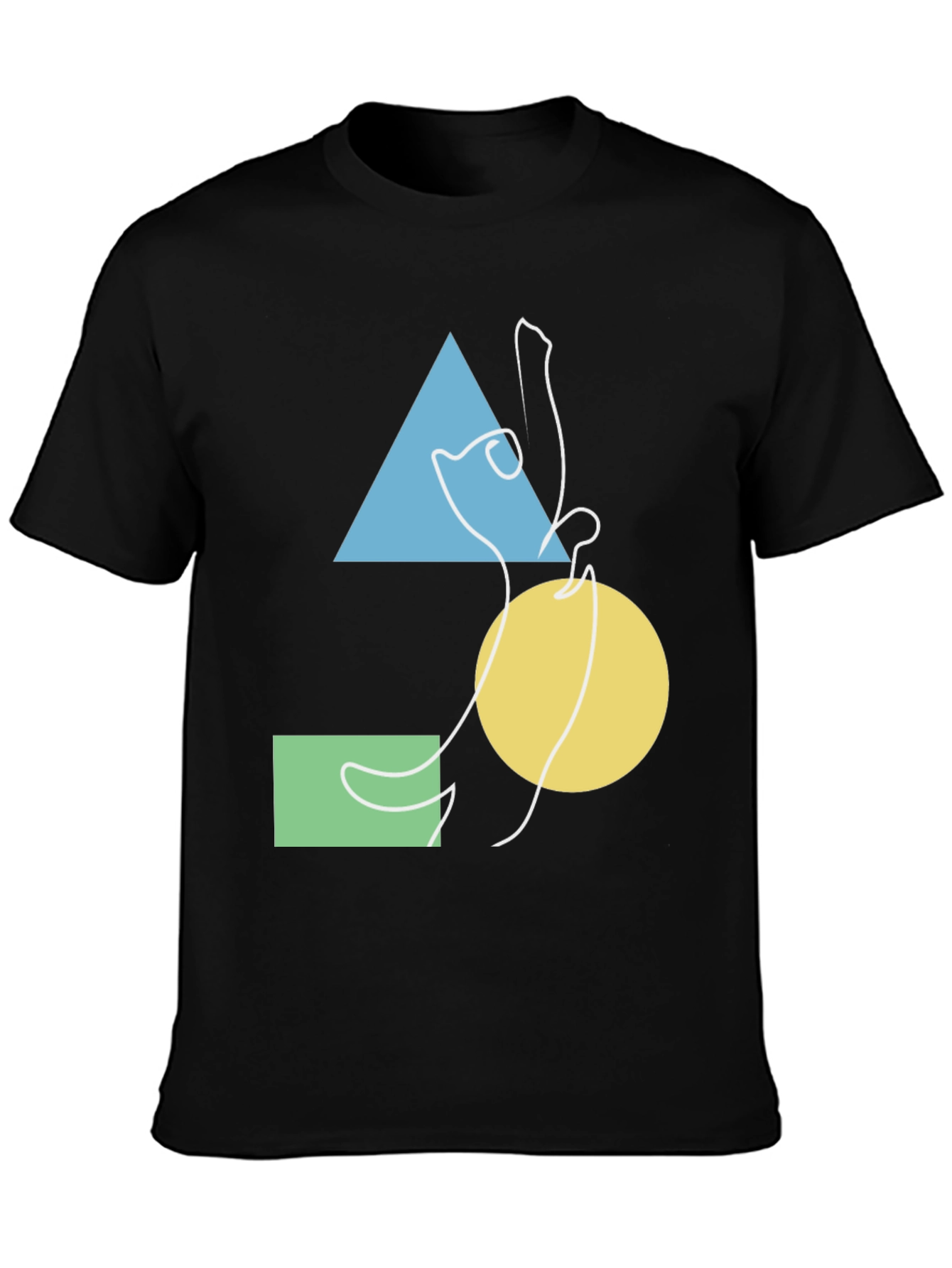 Abstract Geometric Cat Graphic Tee