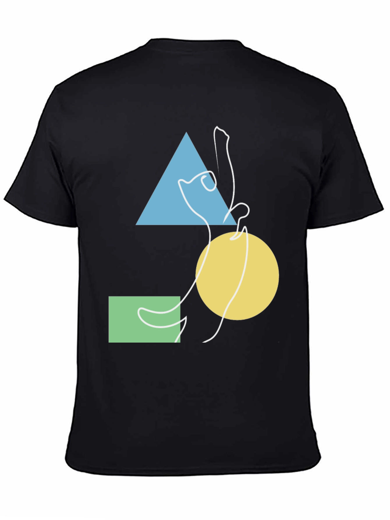 Abstract Geometric Cat Graphic Tee