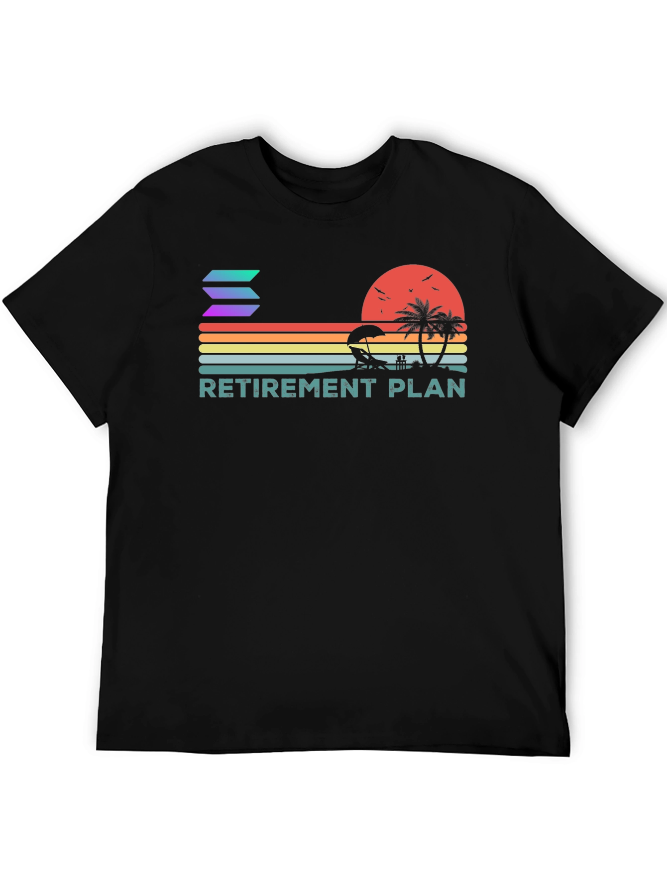 Solana Retirement Plan T-Shirt | Crypto Beach Vacation Tee