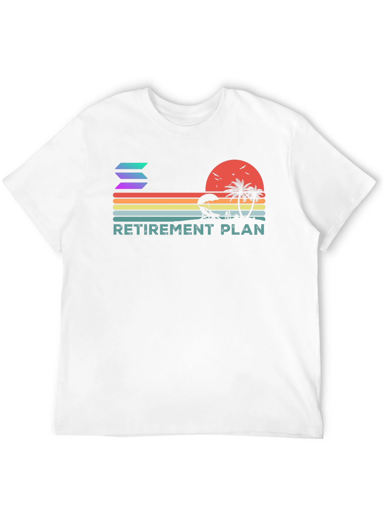 Solana Retirement Plan T-Shirt | Crypto Beach Vacation Tee