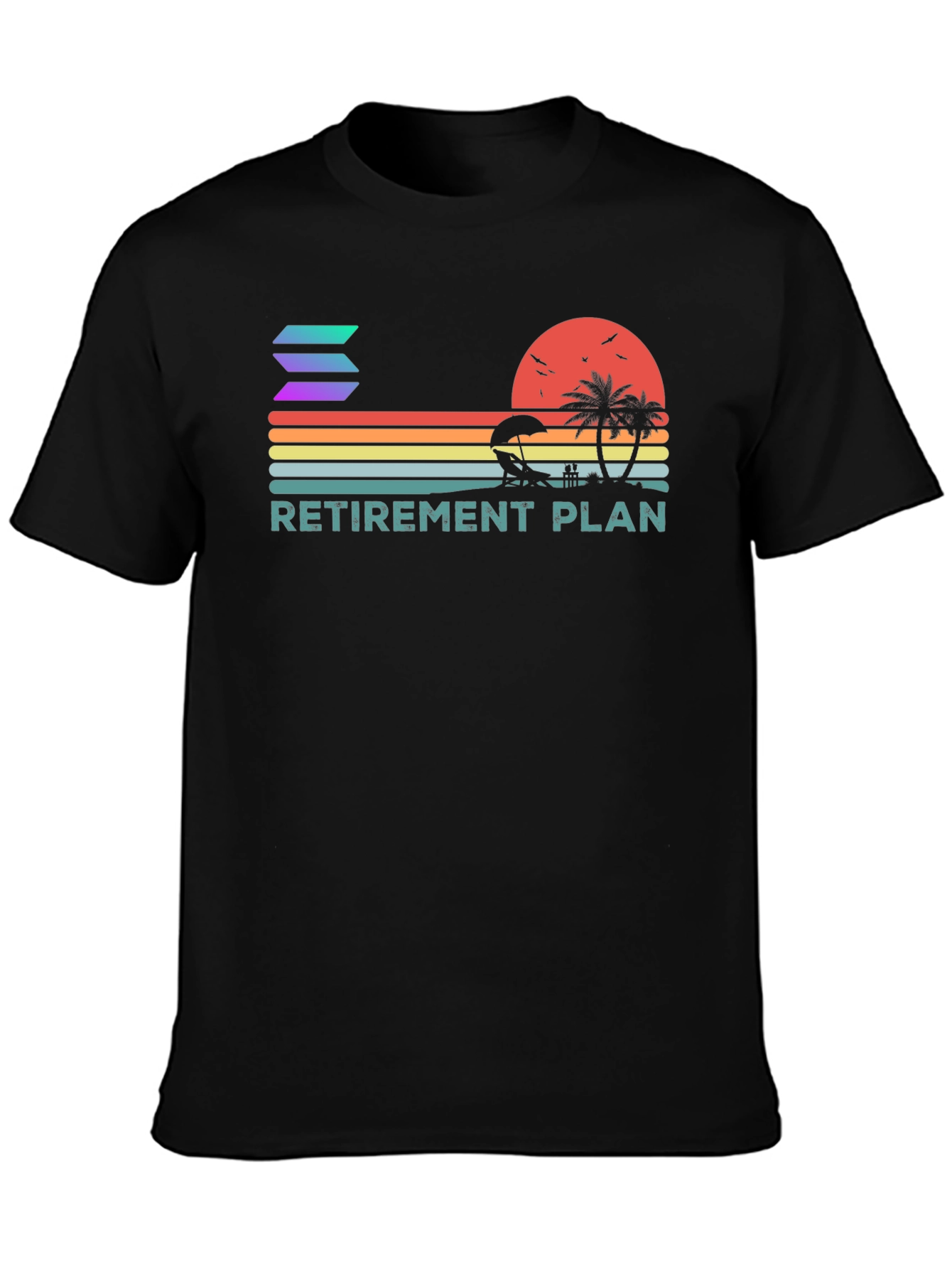 Solana Retirement Plan T-Shirt | Crypto Beach Vacation Tee