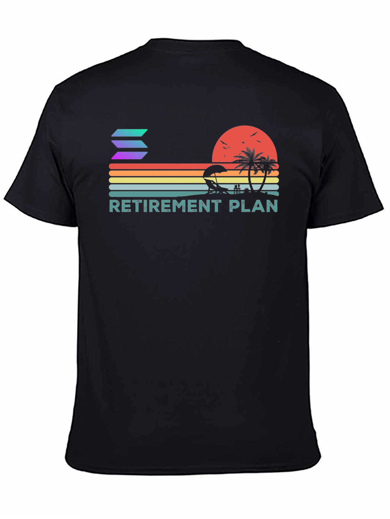 Solana Retirement Plan T-Shirt | Crypto Beach Vacation Tee
