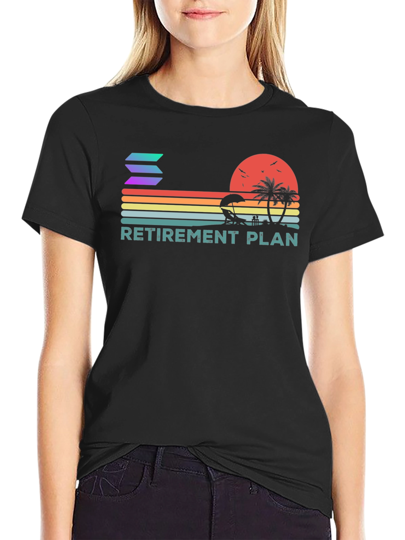 Solana Retirement Plan T-Shirt | Crypto Beach Vacation Tee
