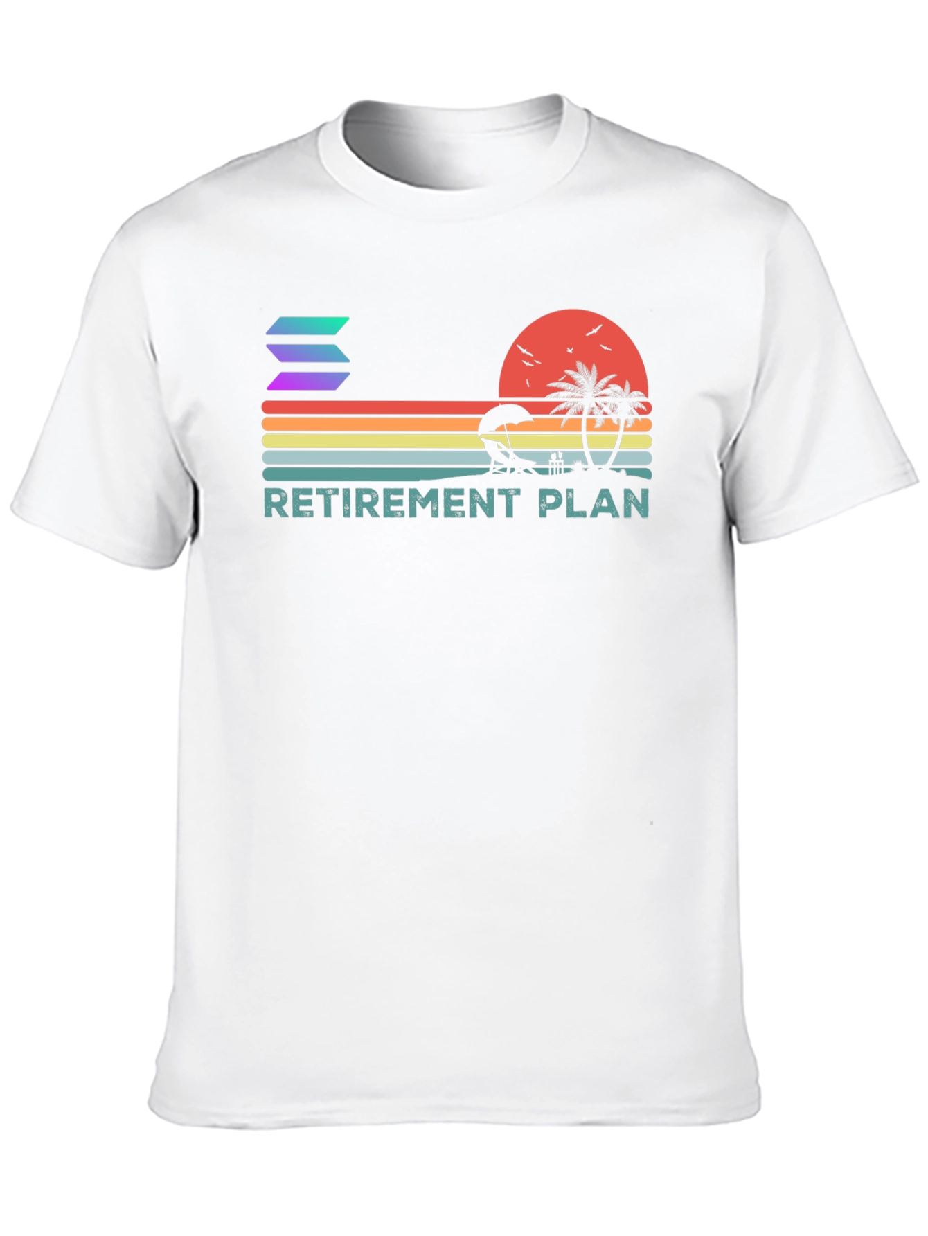 Solana Retirement Plan T-Shirt | Crypto Beach Vacation Tee