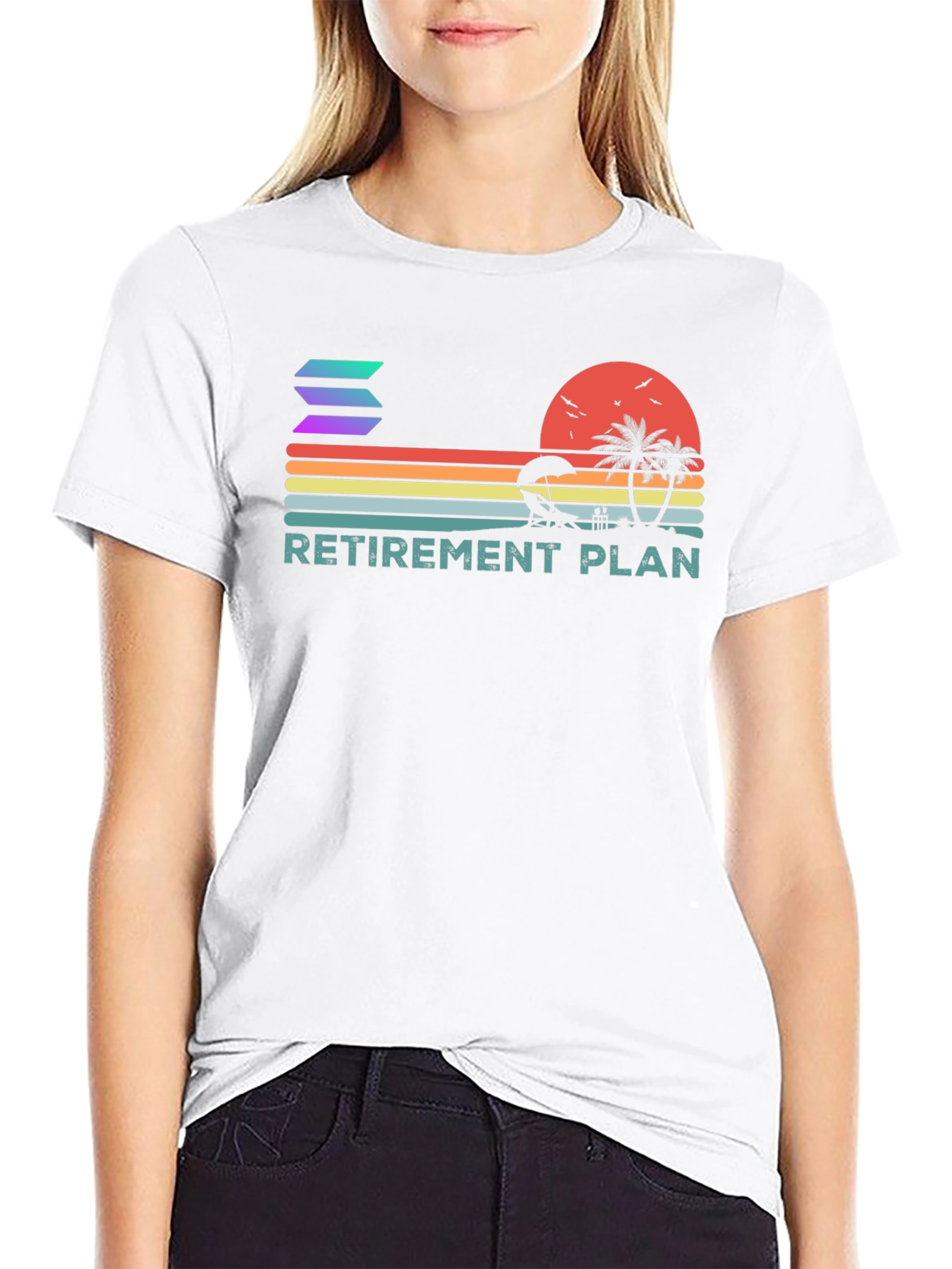 Solana Retirement Plan T-Shirt | Crypto Beach Vacation Tee