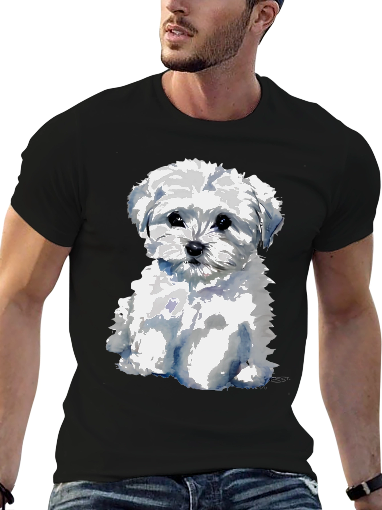Cute Maltese Dog Graphic T-Shirt