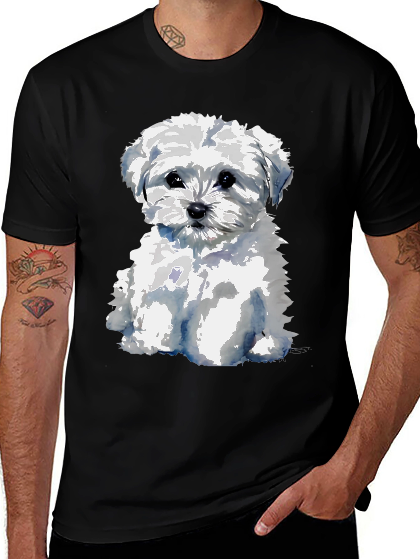 Cute Maltese Dog Graphic T-Shirt
