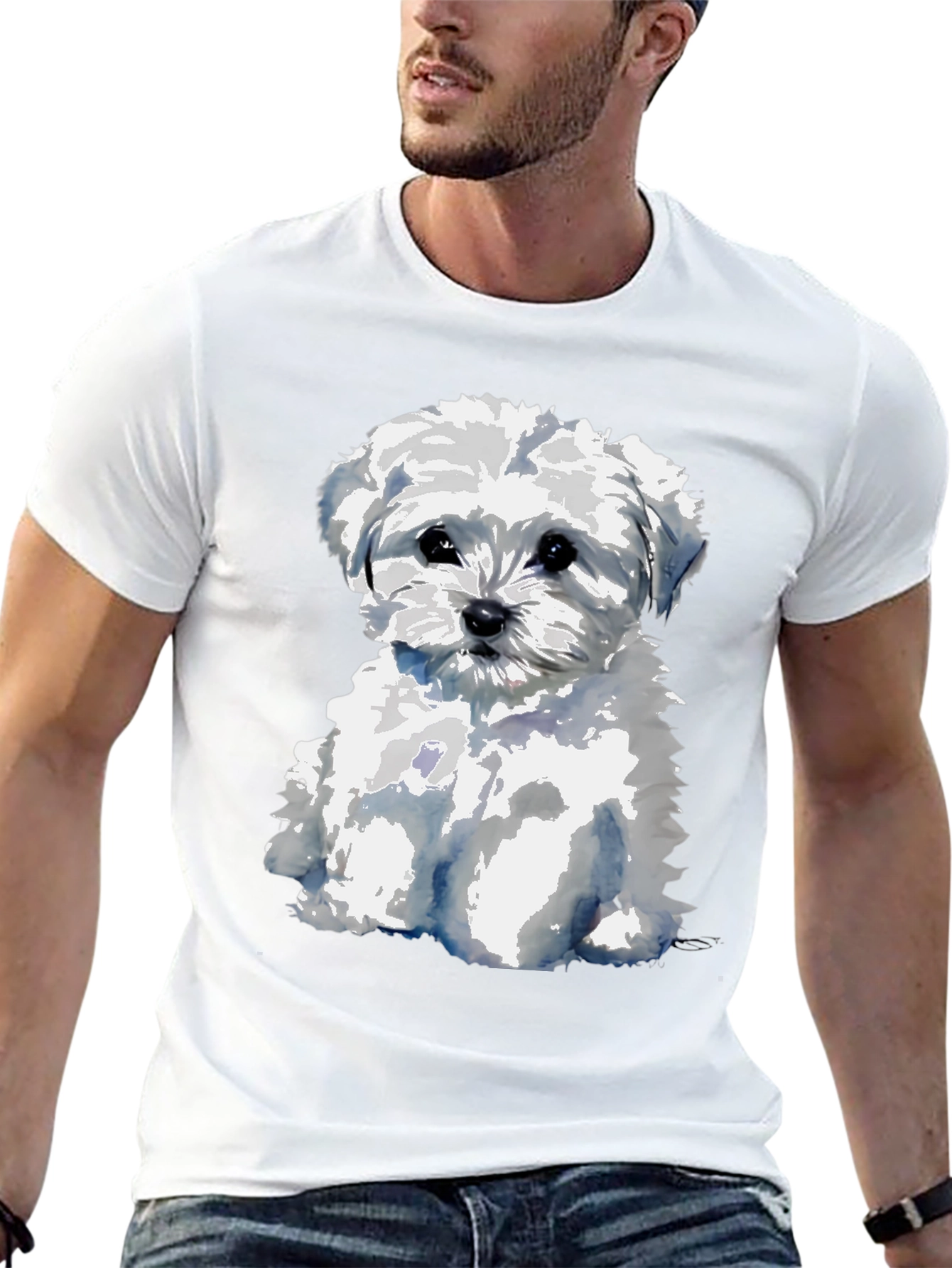 Cute Maltese Dog Graphic T-Shirt
