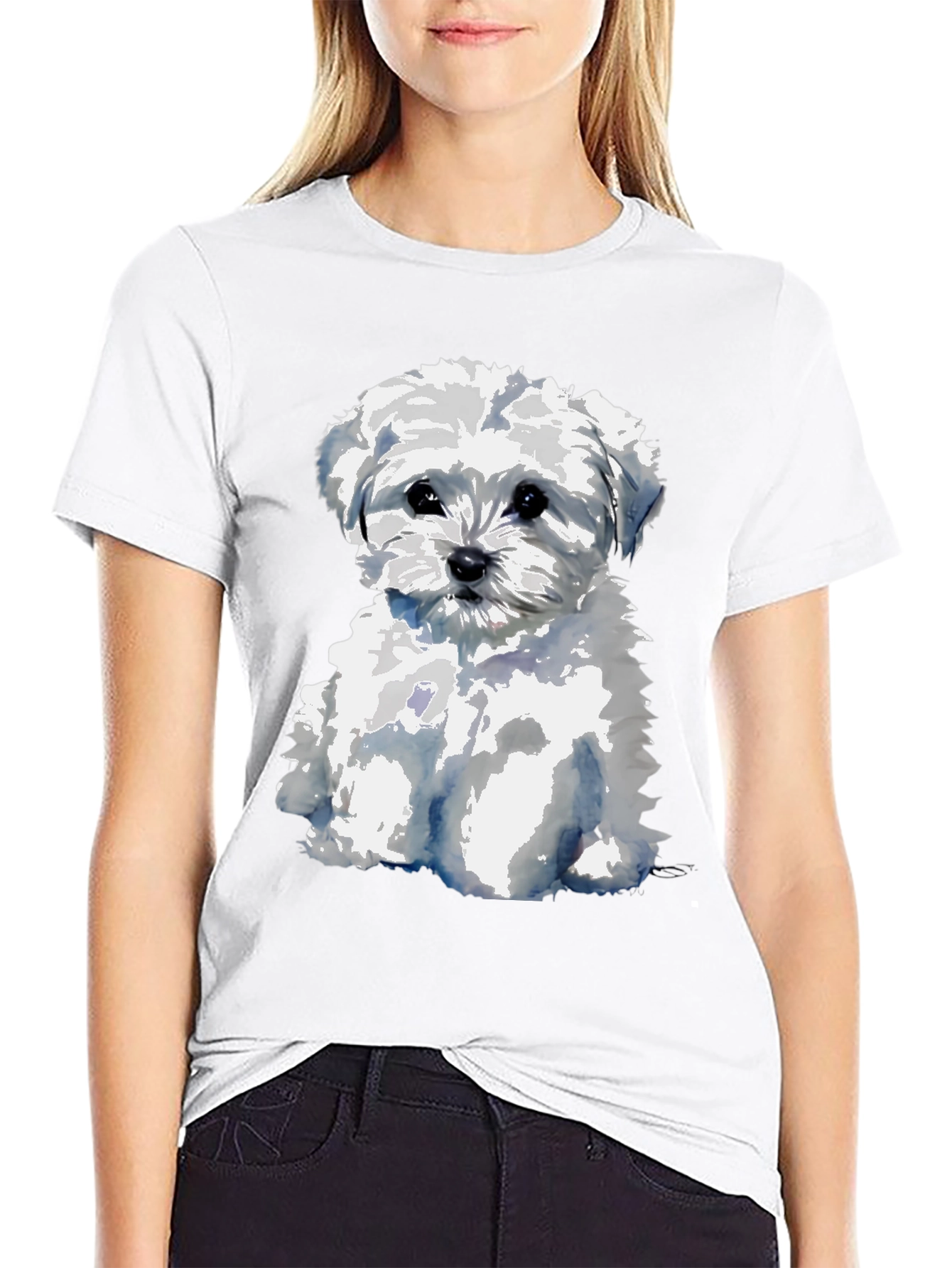 Cute Maltese Dog Graphic T-Shirt