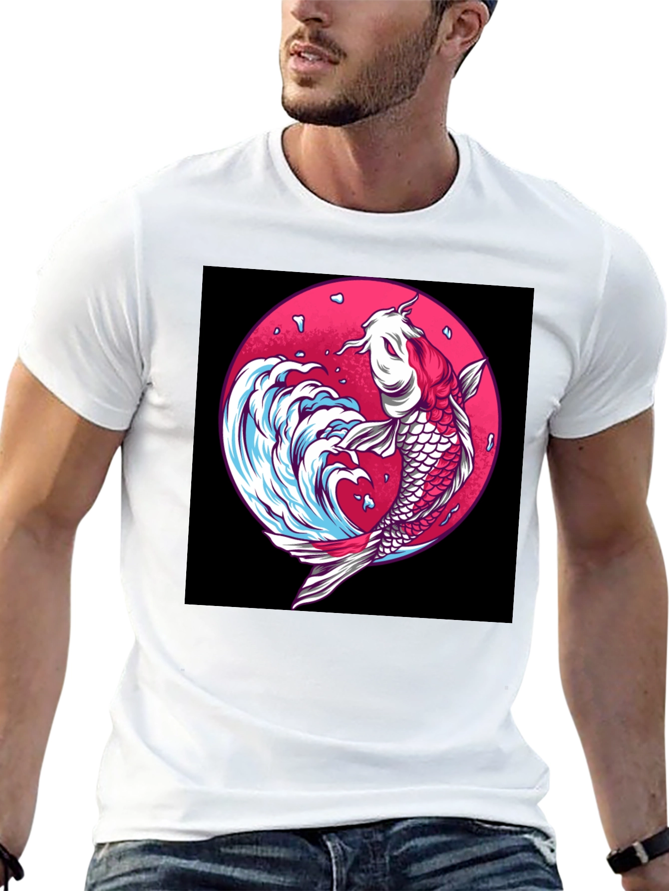 Koi Fish Graphic Tee - Unique Japanese Art Shirt