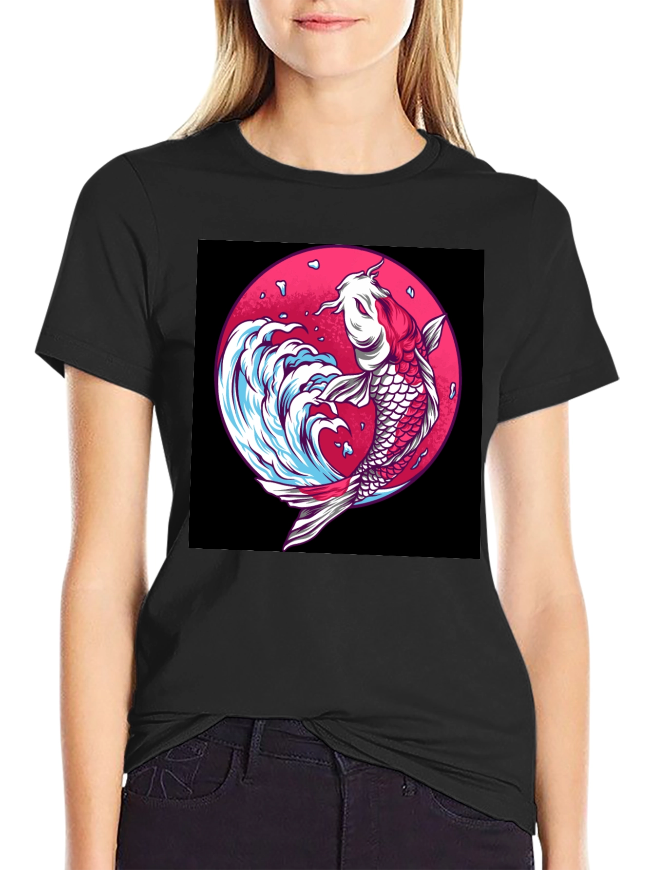 Koi Fish Graphic Tee - Unique Japanese Art Shirt