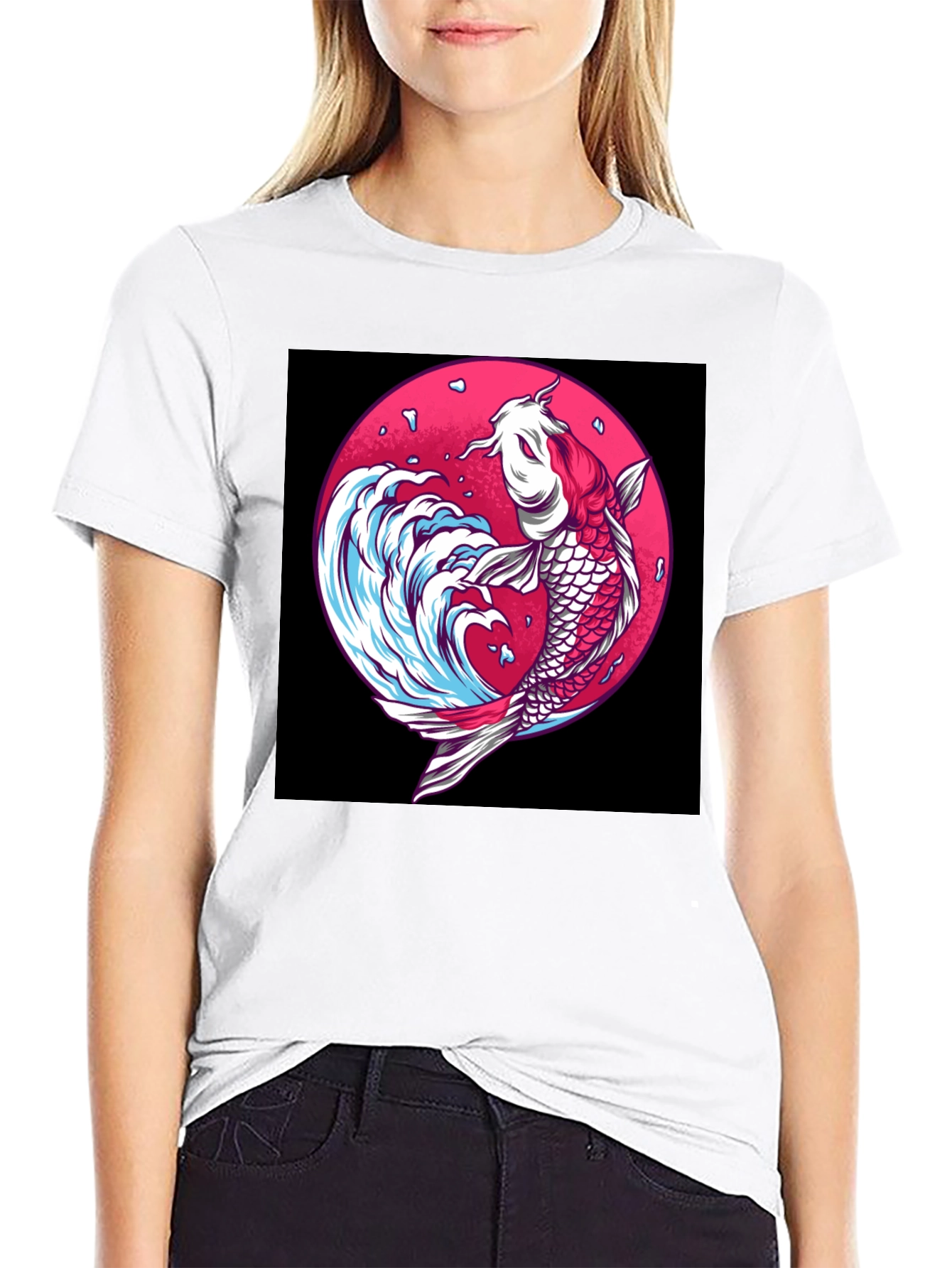 Koi Fish Graphic Tee - Unique Japanese Art Shirt