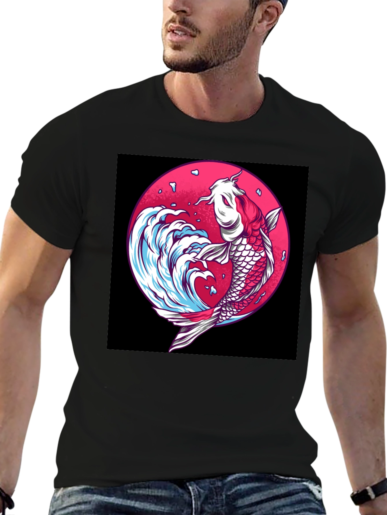 Koi Fish Graphic Tee - Unique Japanese Art Shirt