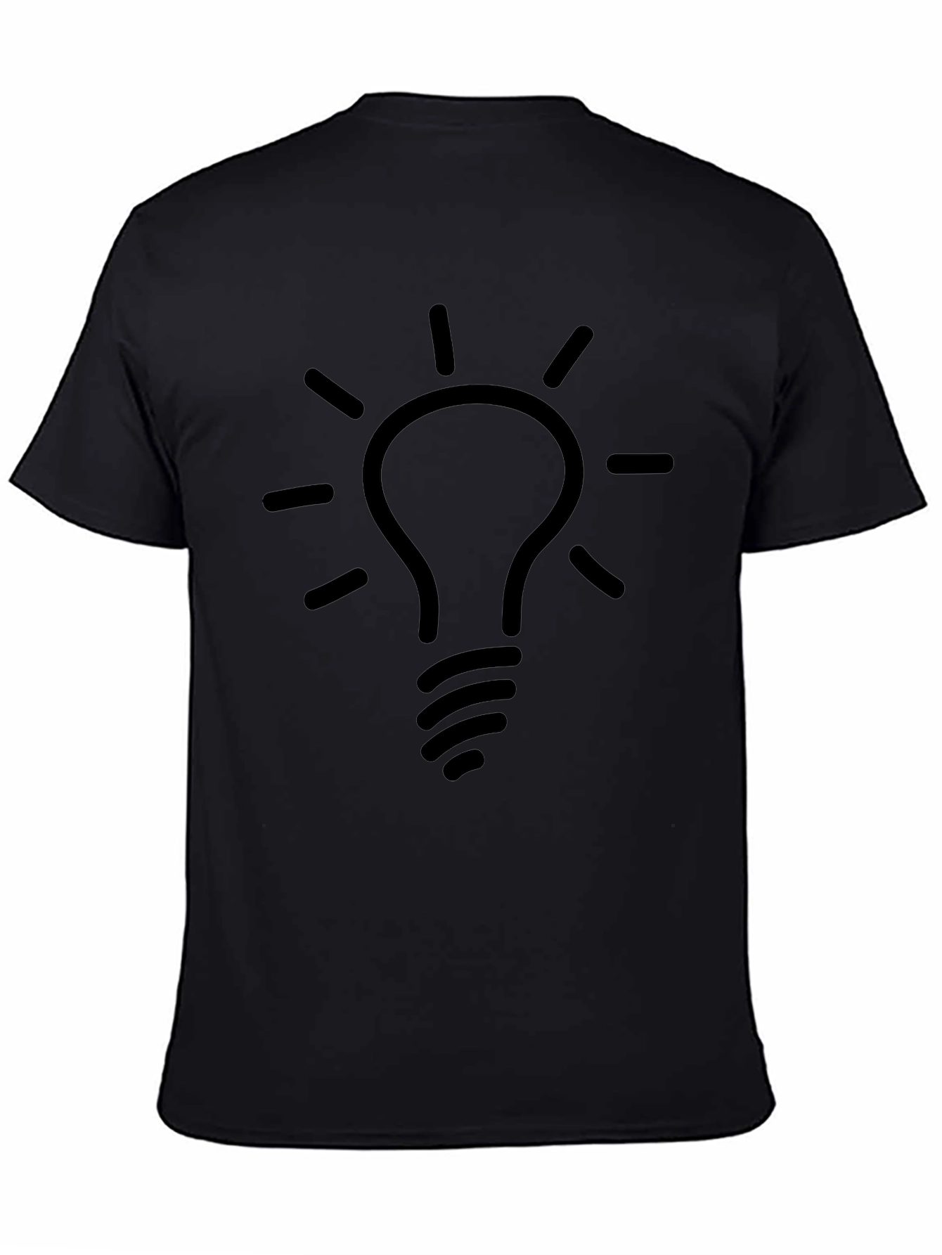 Idea Bulb Graphic T-Shirt - Black Cotton