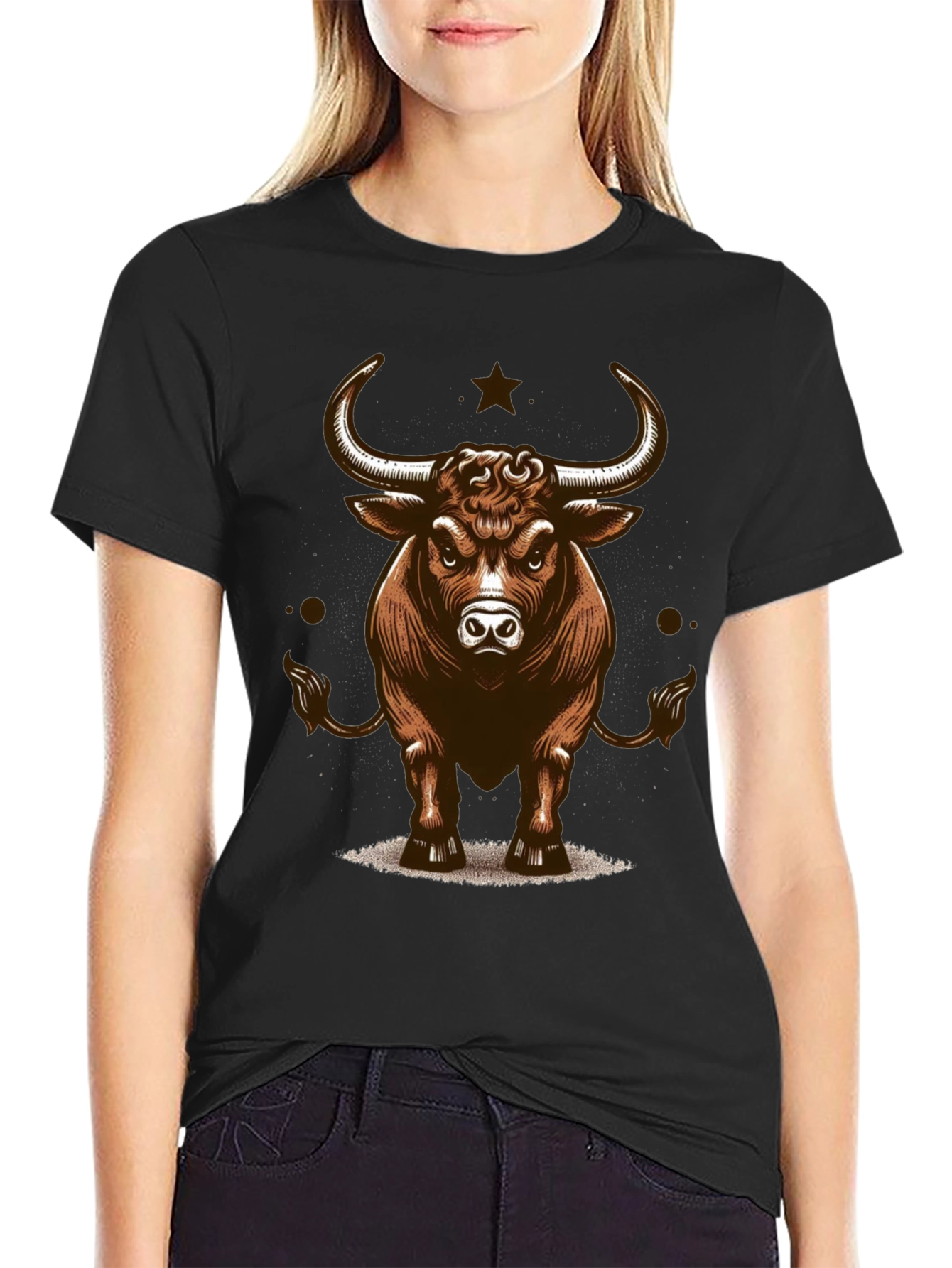 Bull Graphic Tee - Fierce Animal Print Shirt
